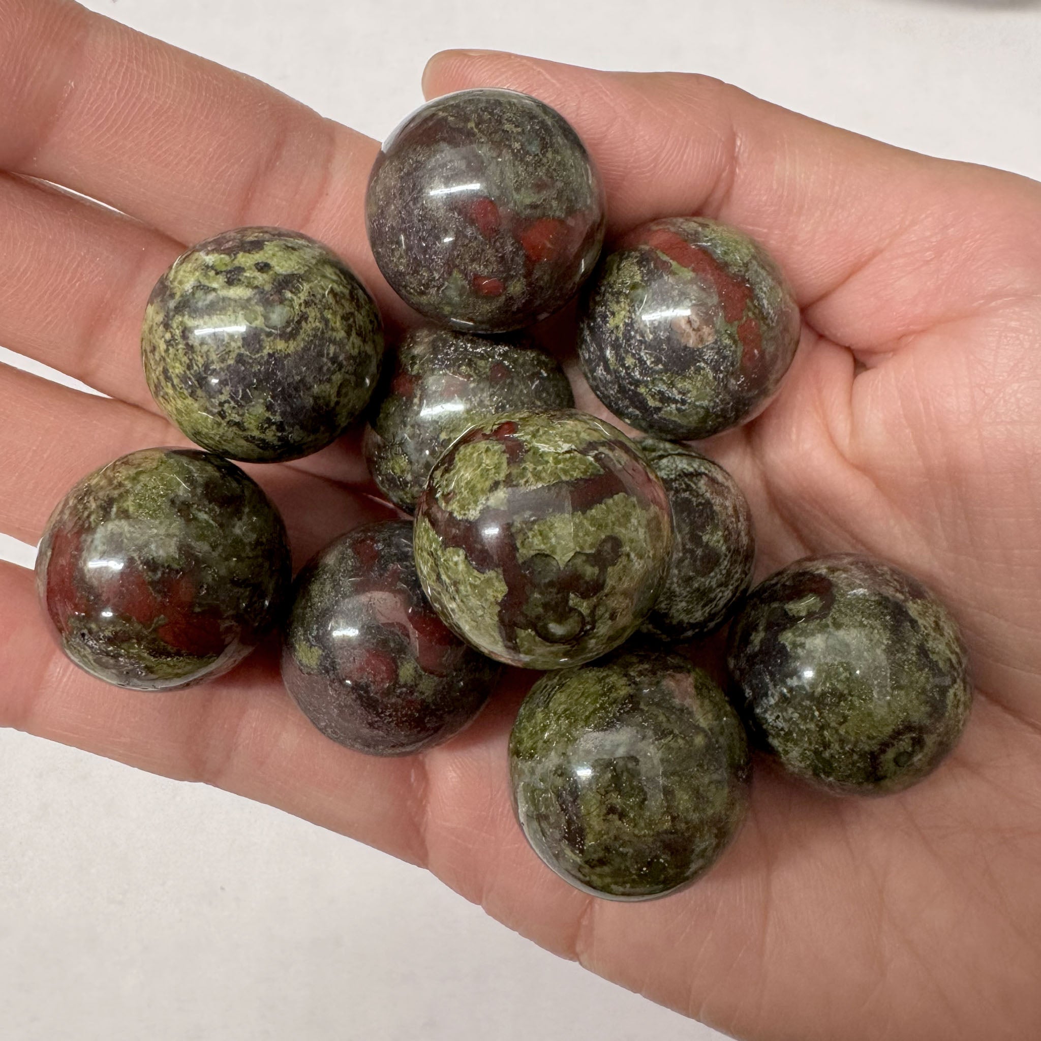 Dragon Bloodstone Spheres 20 mm - 50 Pcs