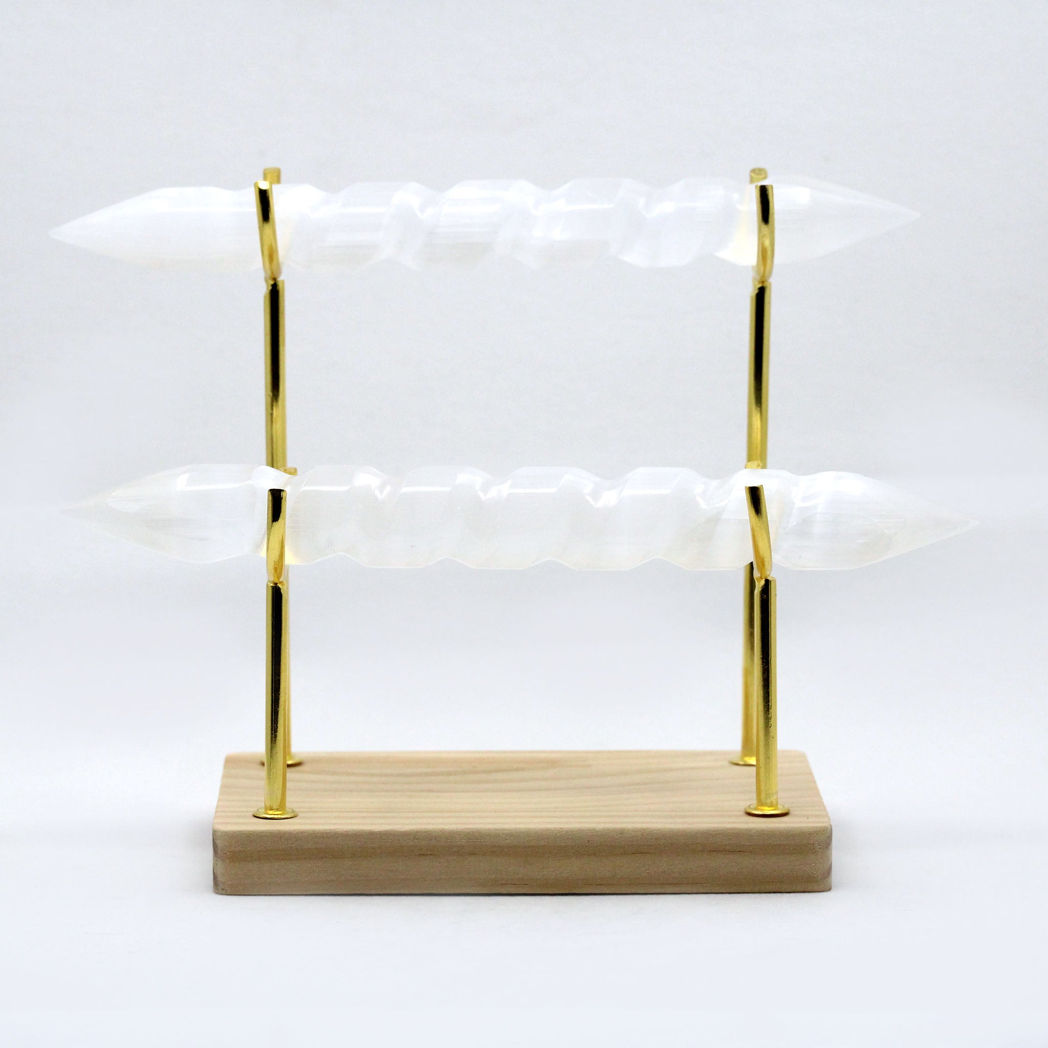 Double Wand Stand on Wood Base