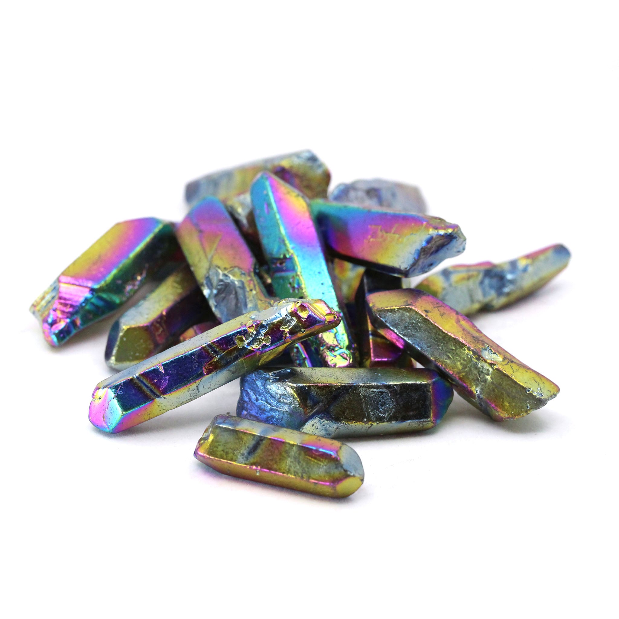 Rainbow Titanium Aura Quartz Points - 1 Pound