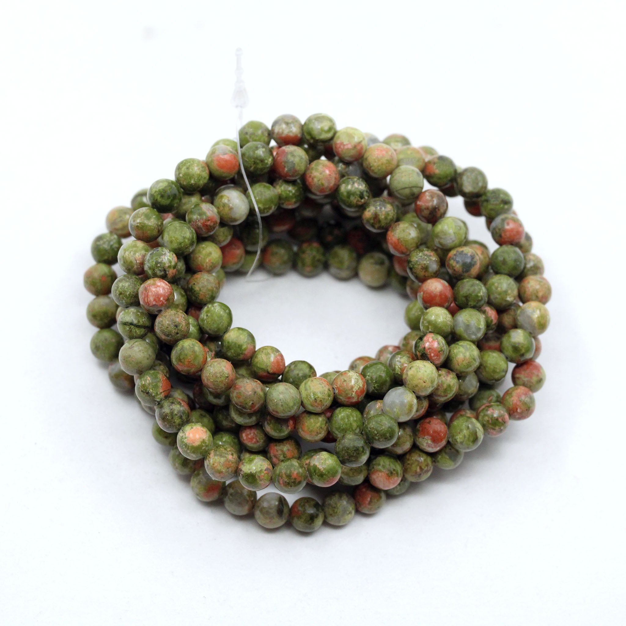 Unakite Bracelet 6mm - 10 Pcs