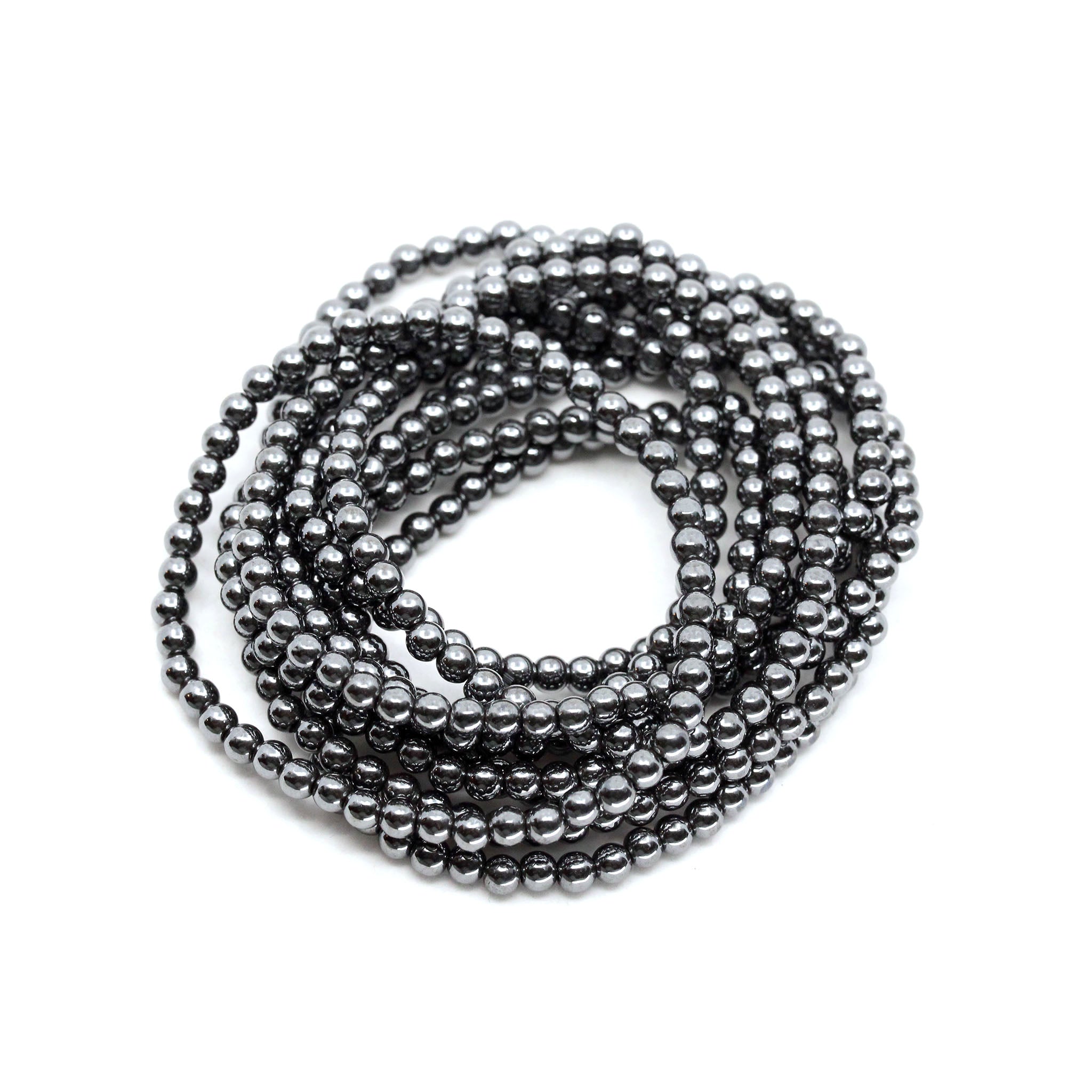 Hematite Bracelet 4mm - 10 Pcs