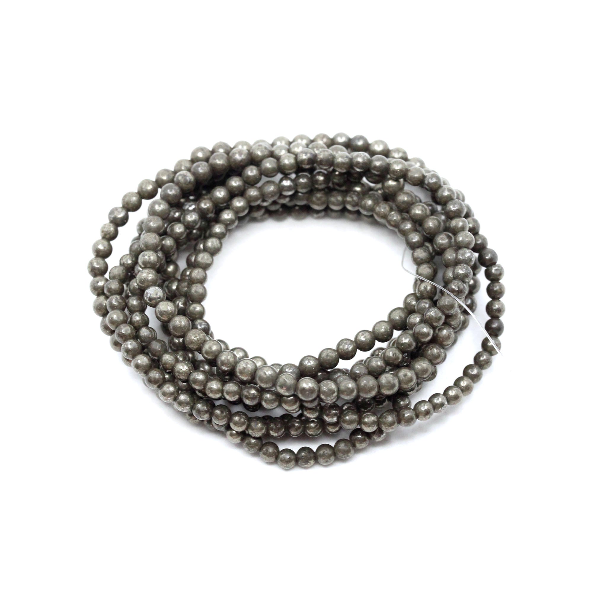 Pyrite Bracelet 4mm - 10 Pcs