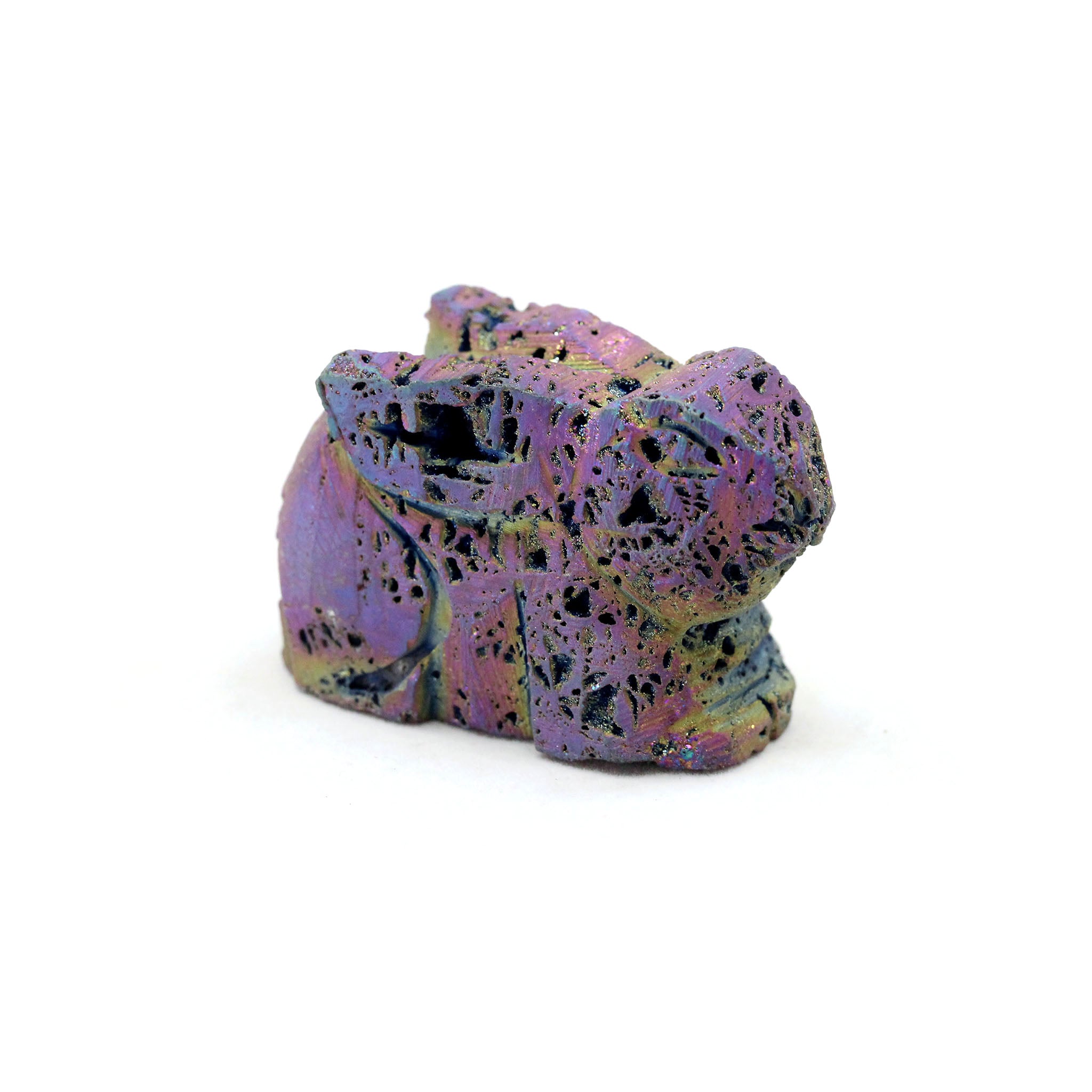 Rainbow Titanium Druzy Agate Geode Rabbit