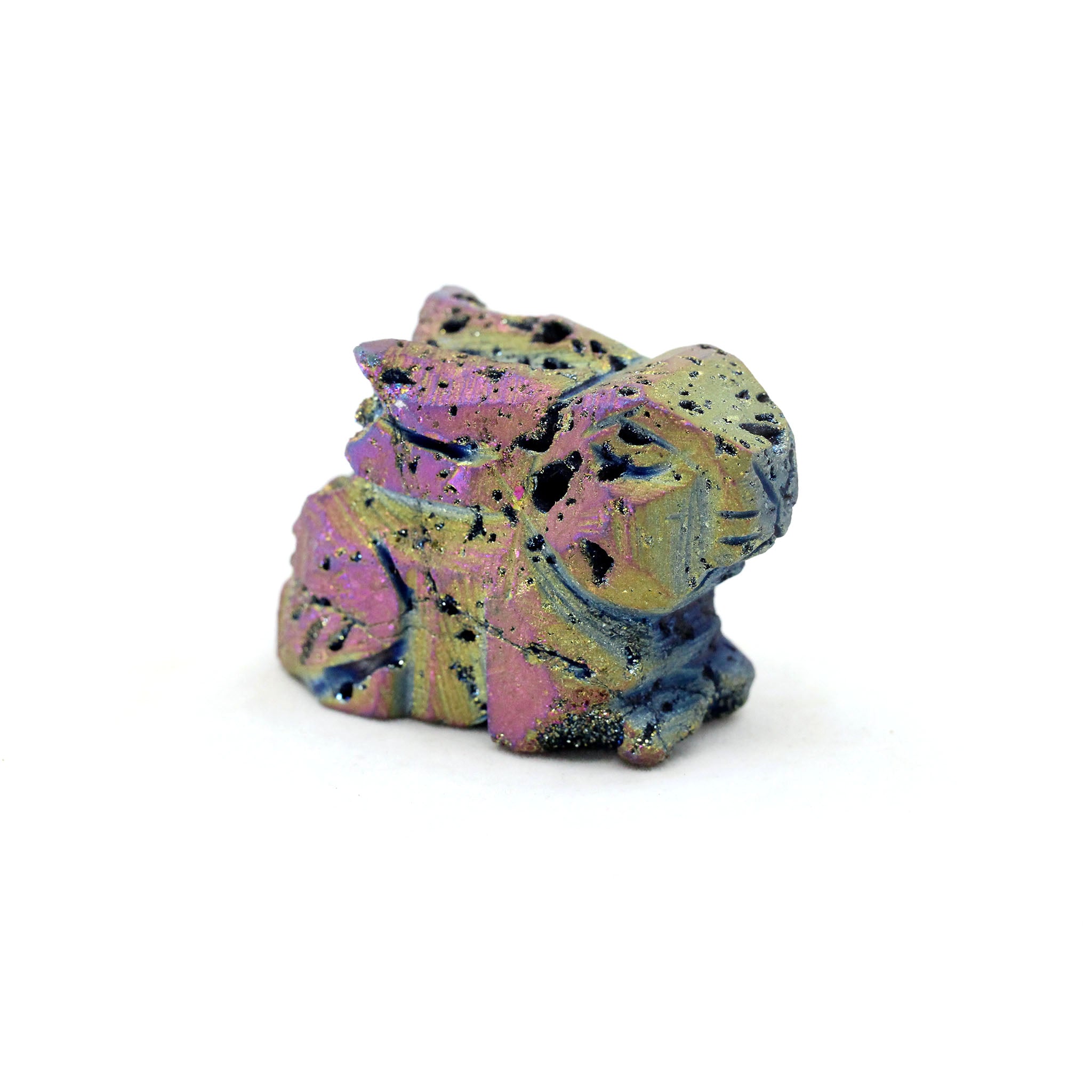 Rainbow Titanium Druzy Agate Geode Rabbit