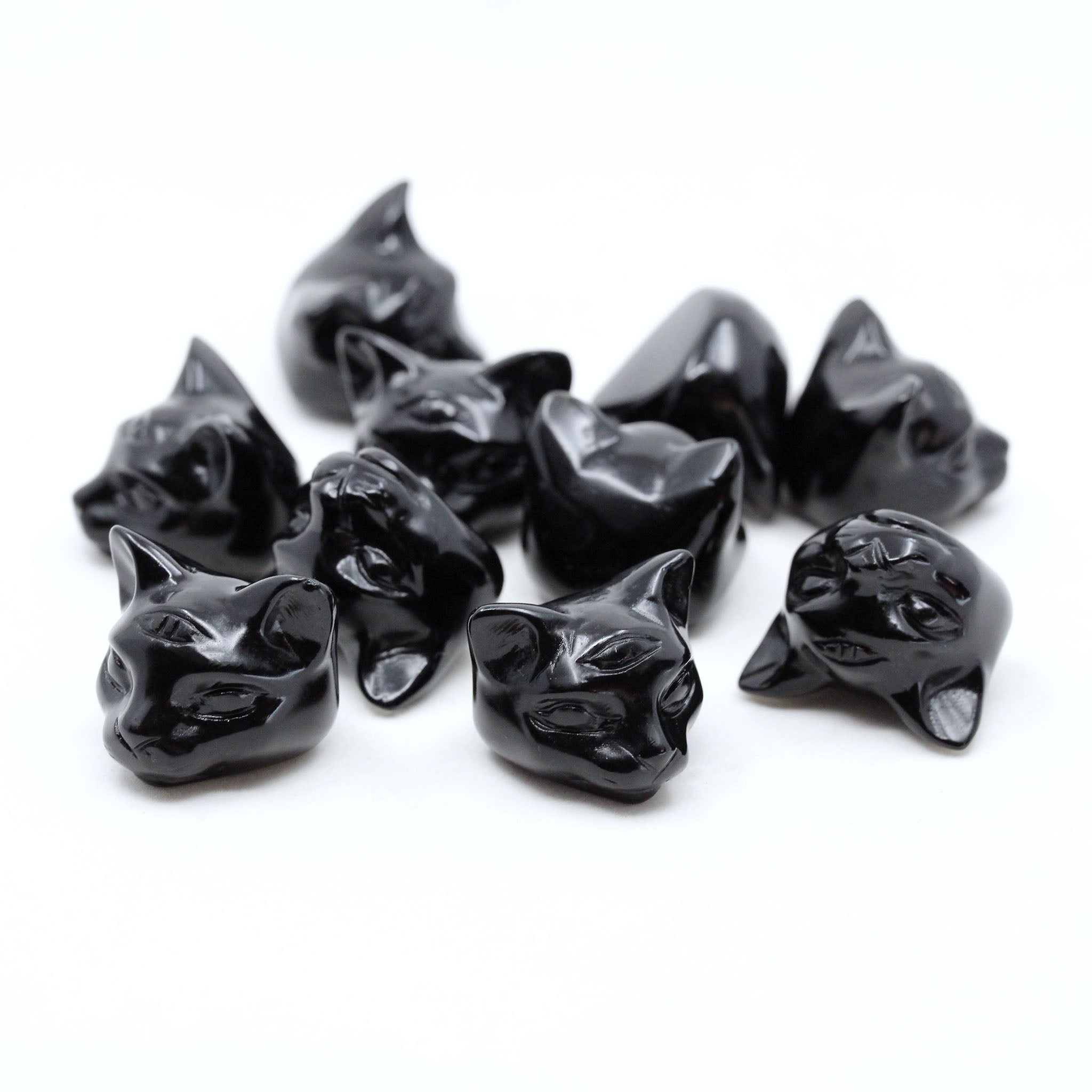 Cat Head with Third Eye 1 Inche - 10 Pcs