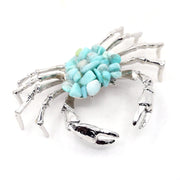 Metal Crab with Crystal Chips