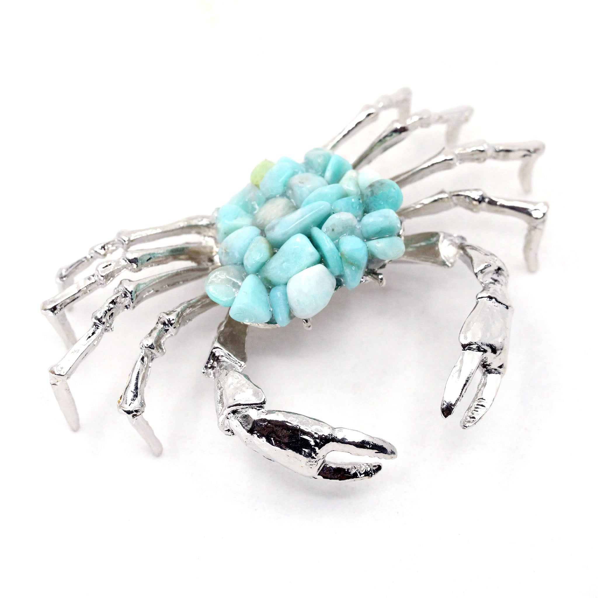 Metal Crab with Crystal Chips