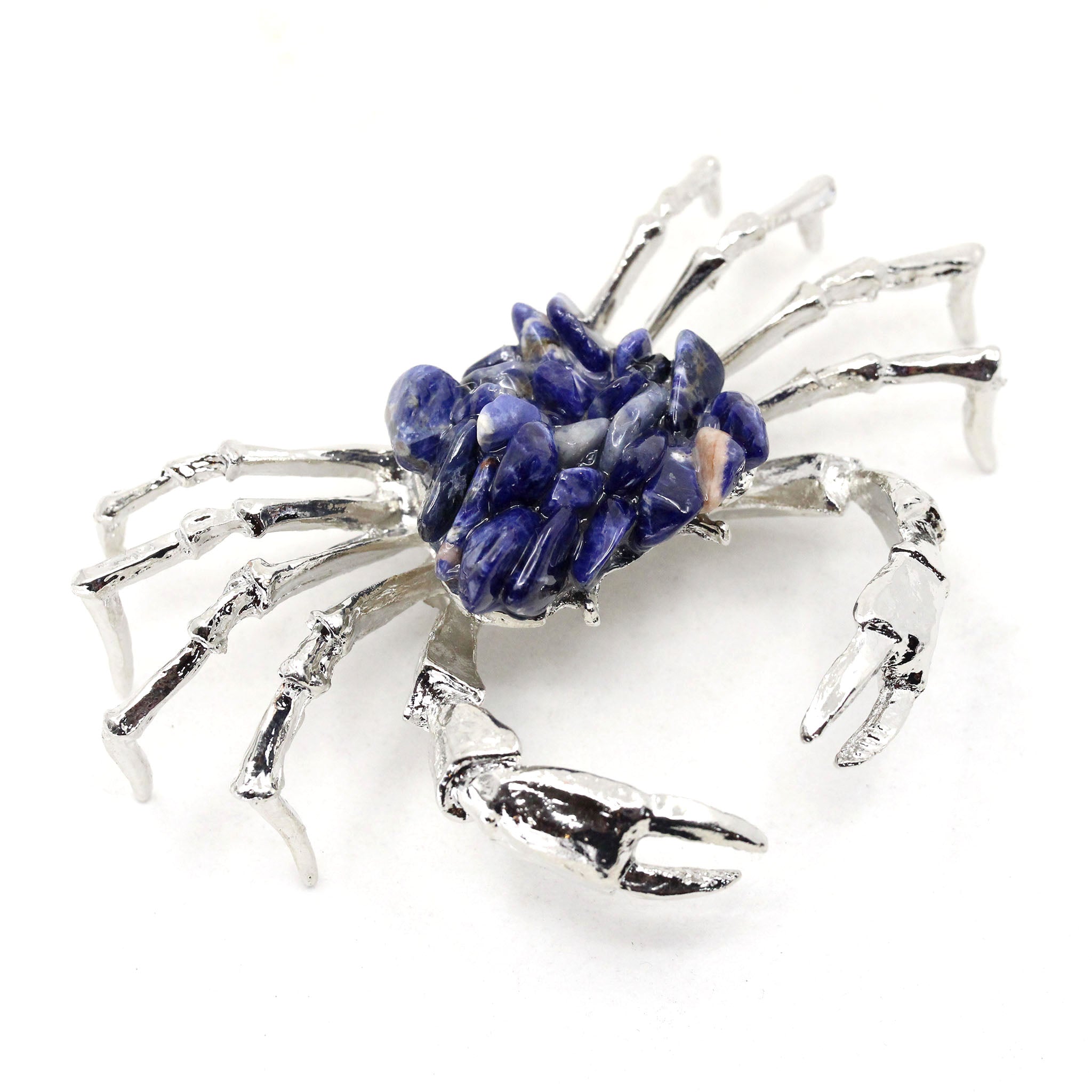 Metal Crab with Crystal Chips