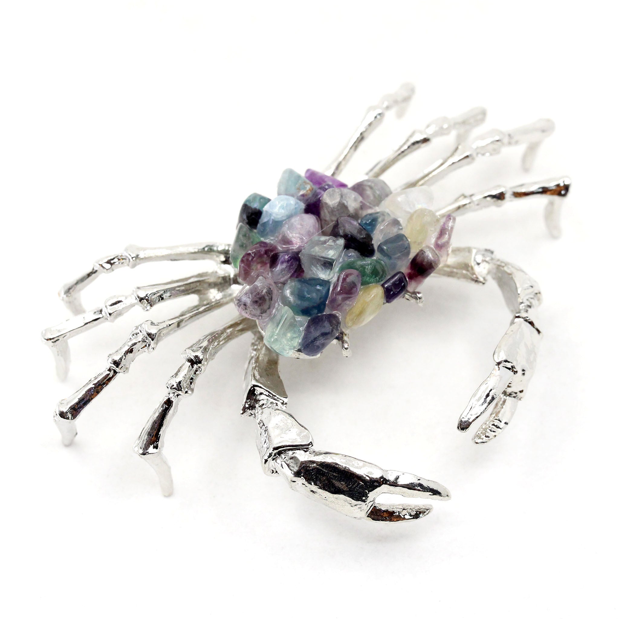 Metal Crab with Crystal Chips