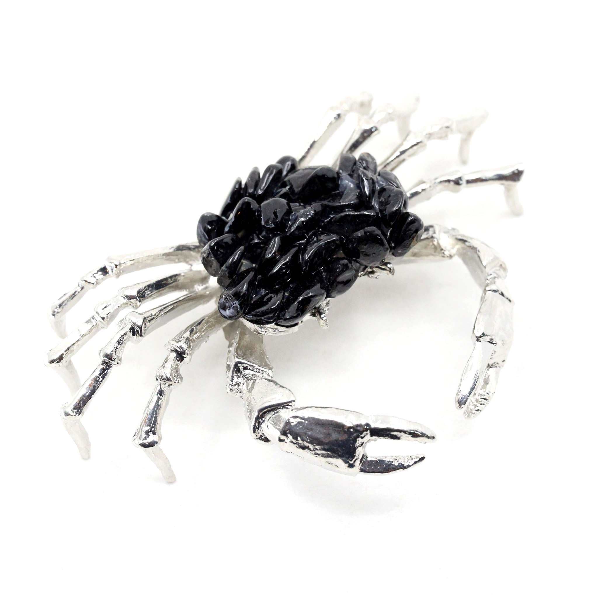 Metal Crab with Crystal Chips
