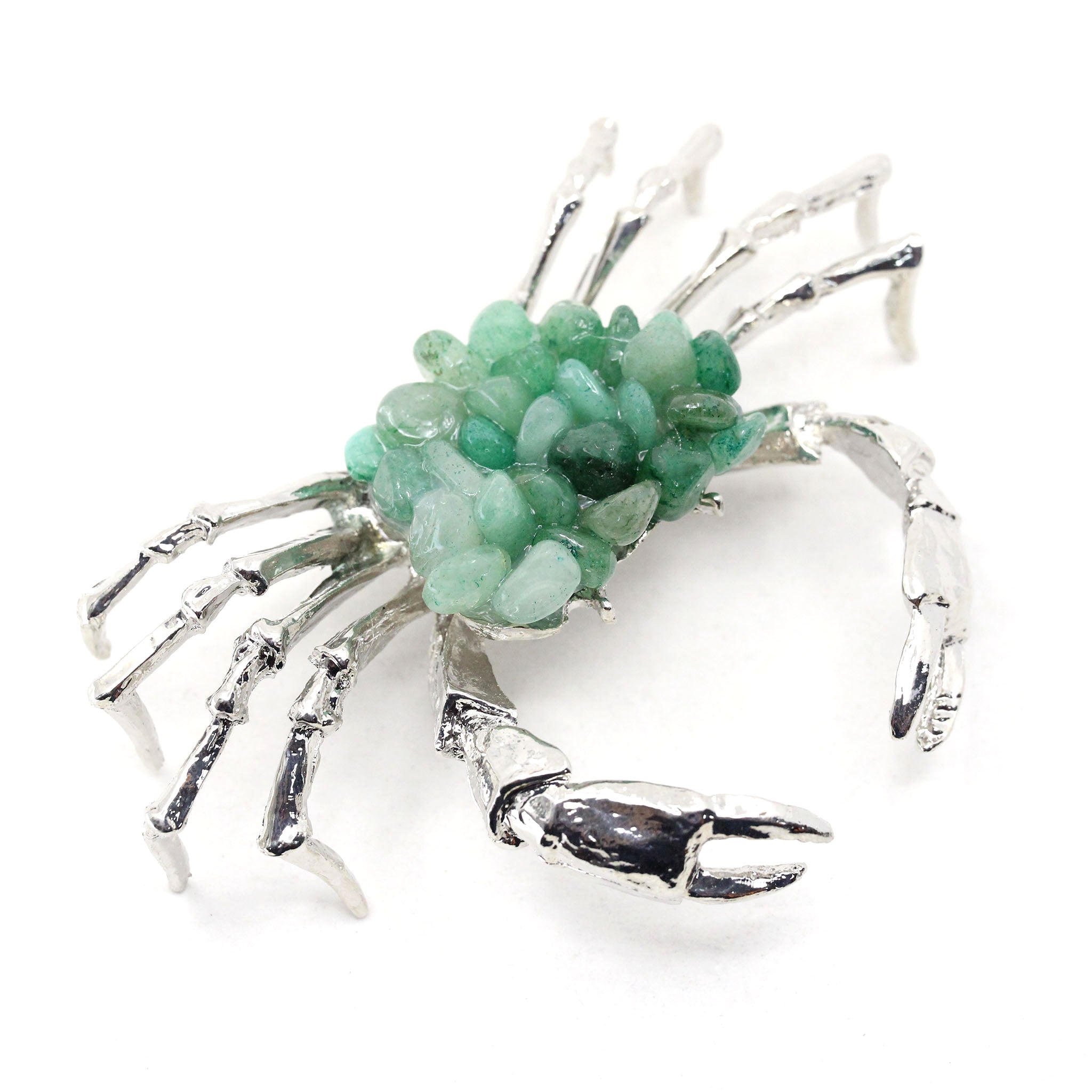 Metal Crab with Crystal Chips