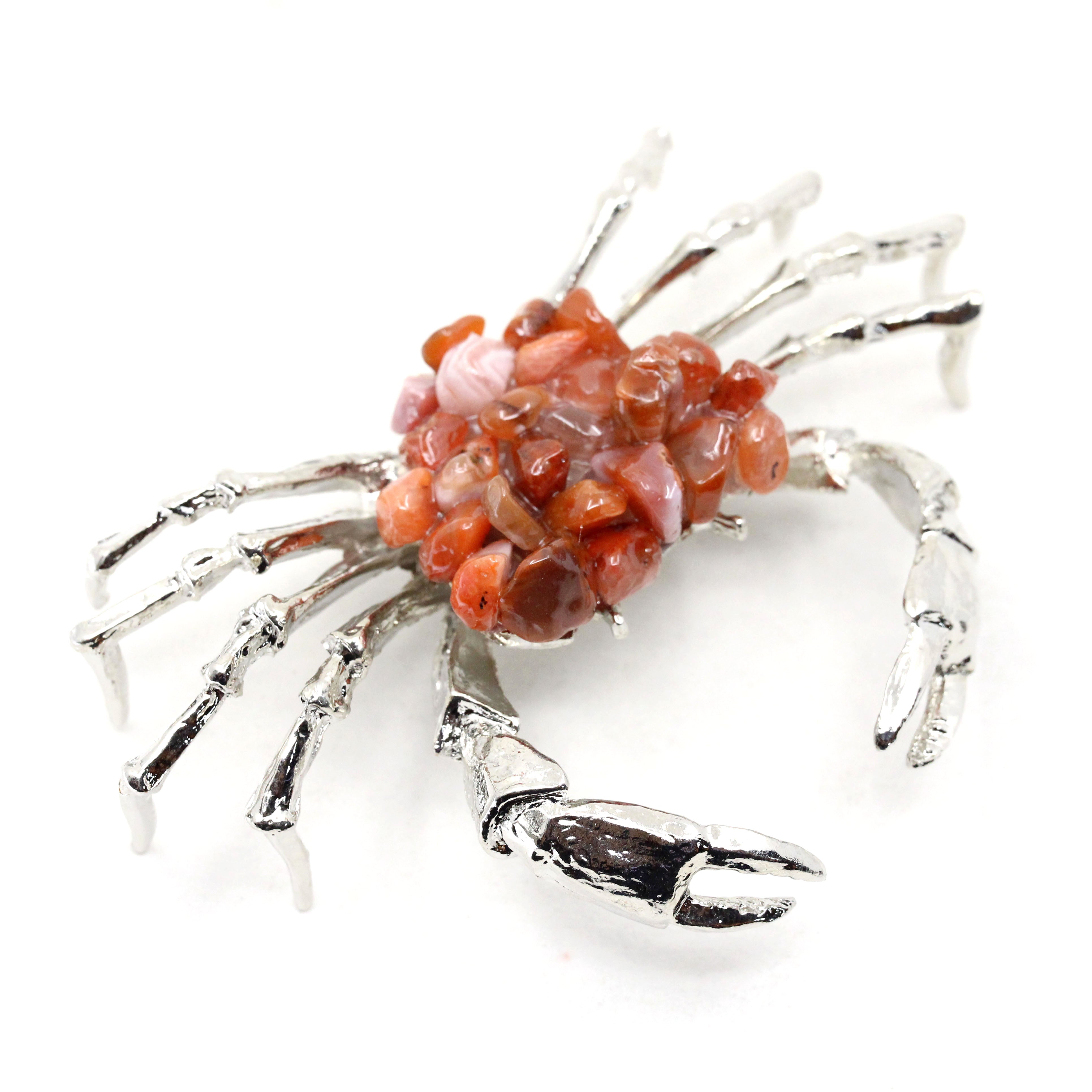 Metal Crab with Crystal Chips