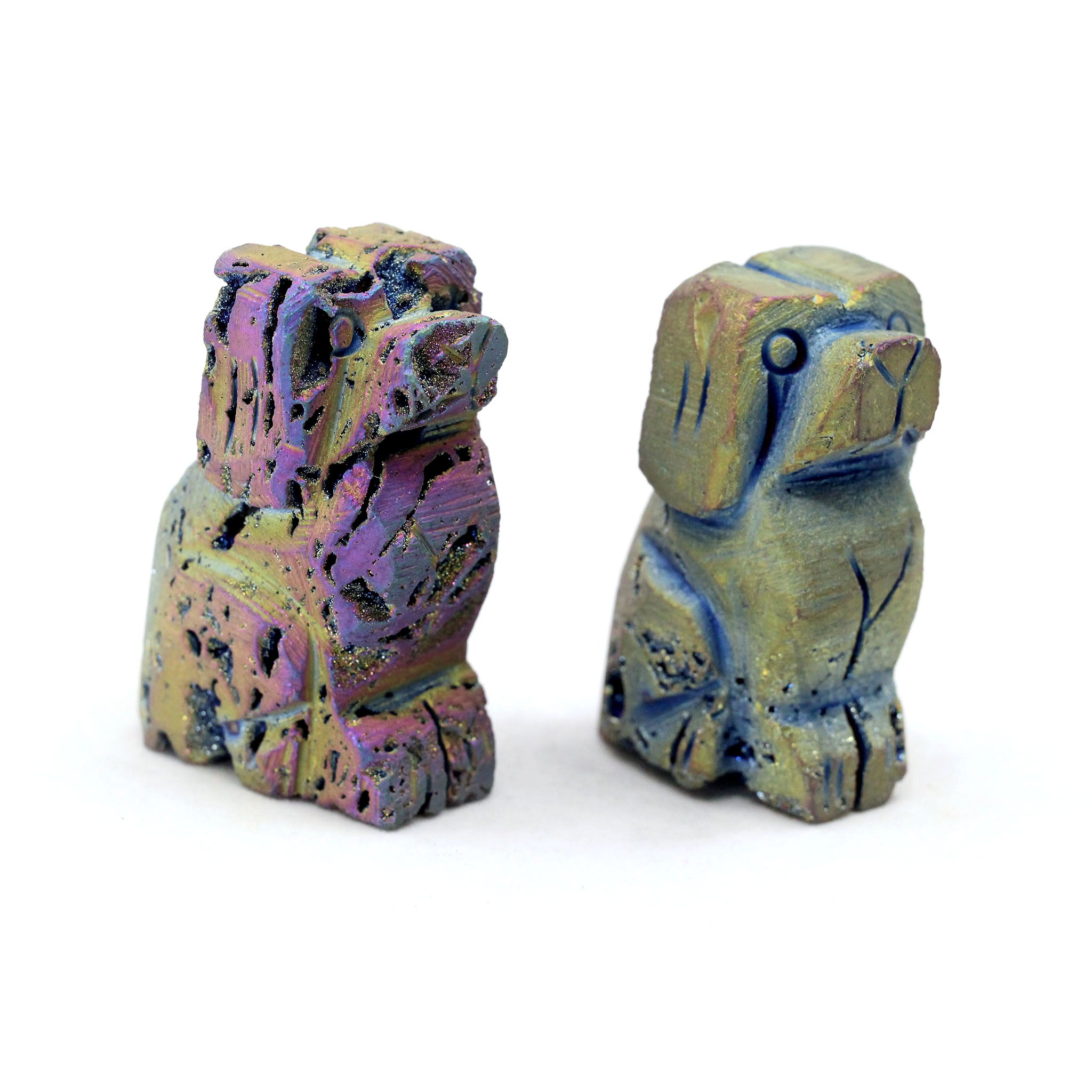 Rainbow Titanium Druzy Agate Geode Dog