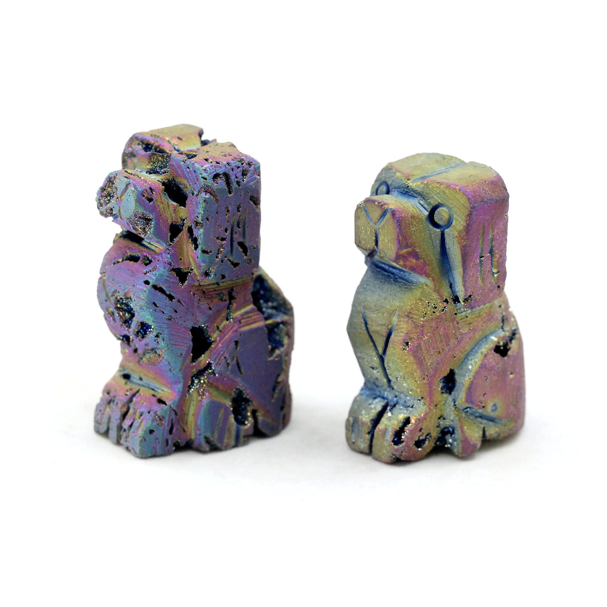 Rainbow Titanium Druzy Agate Geode Dog