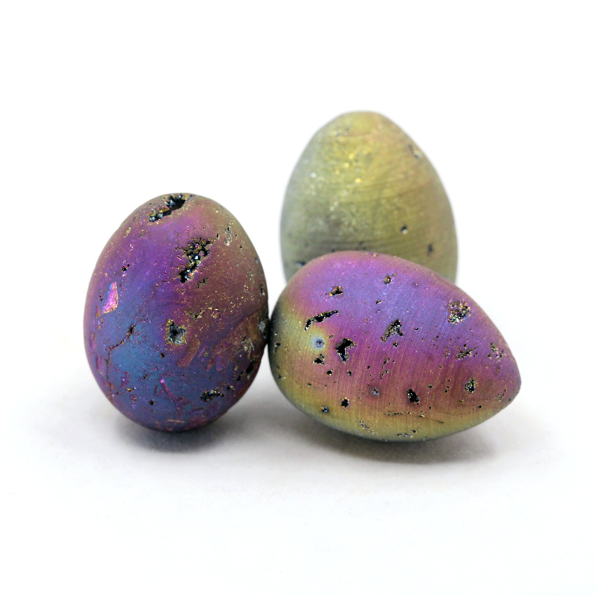 Rainbow Titanium Druzy Agate Geode Egg