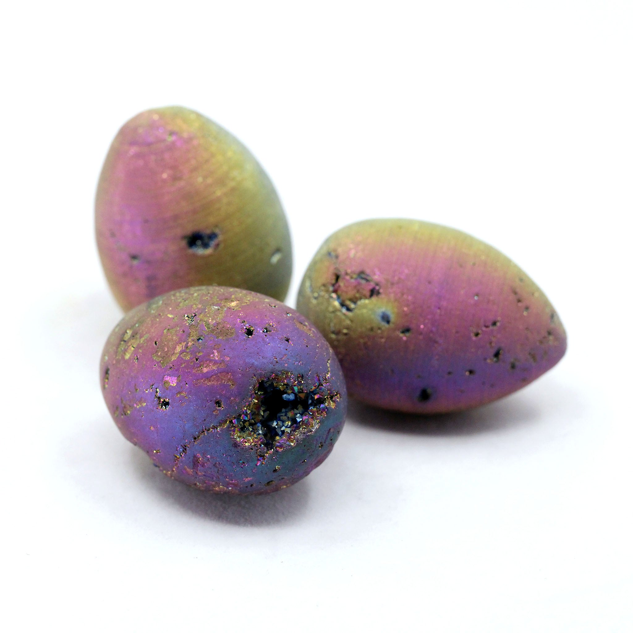 Rainbow Titanium Druzy Agate Geode Egg