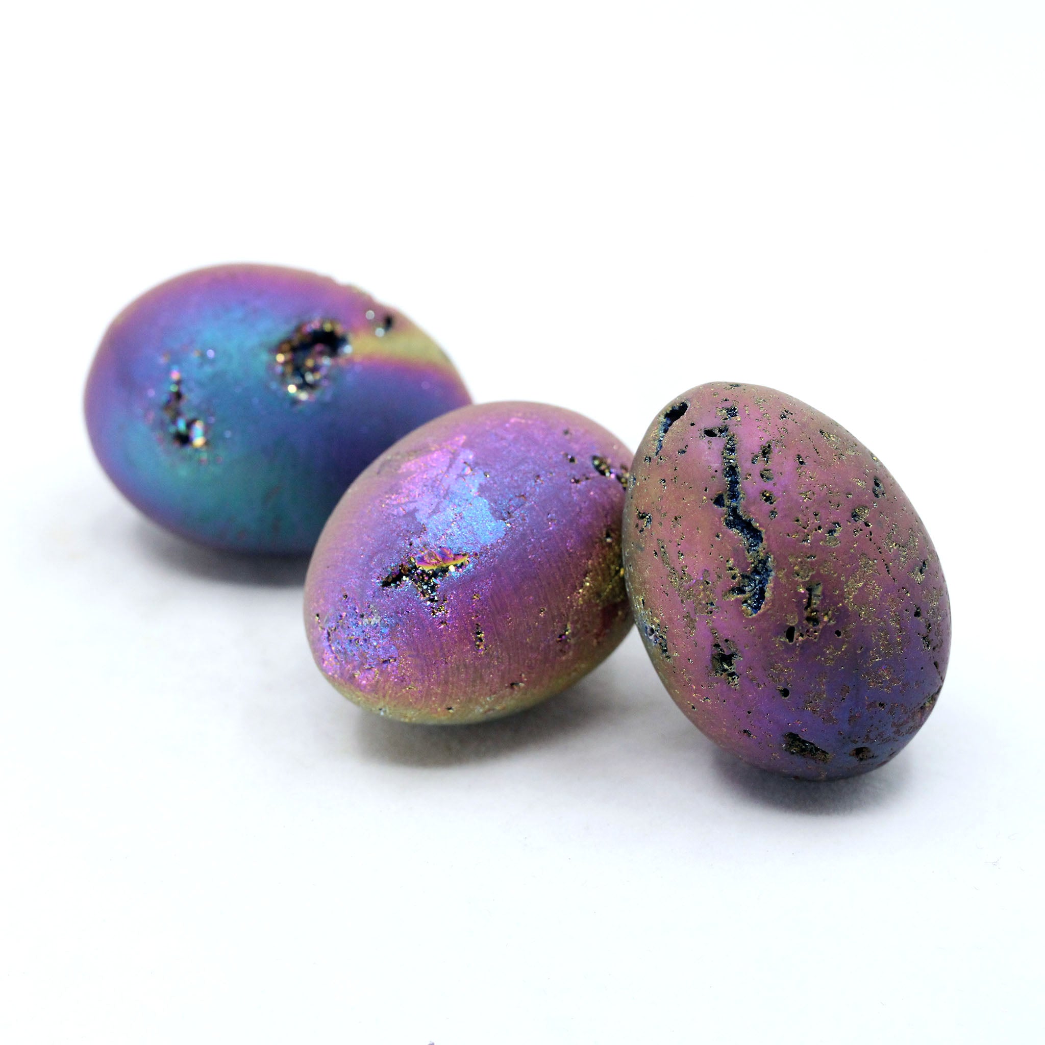 Rainbow Titanium Druzy Agate Geode Egg