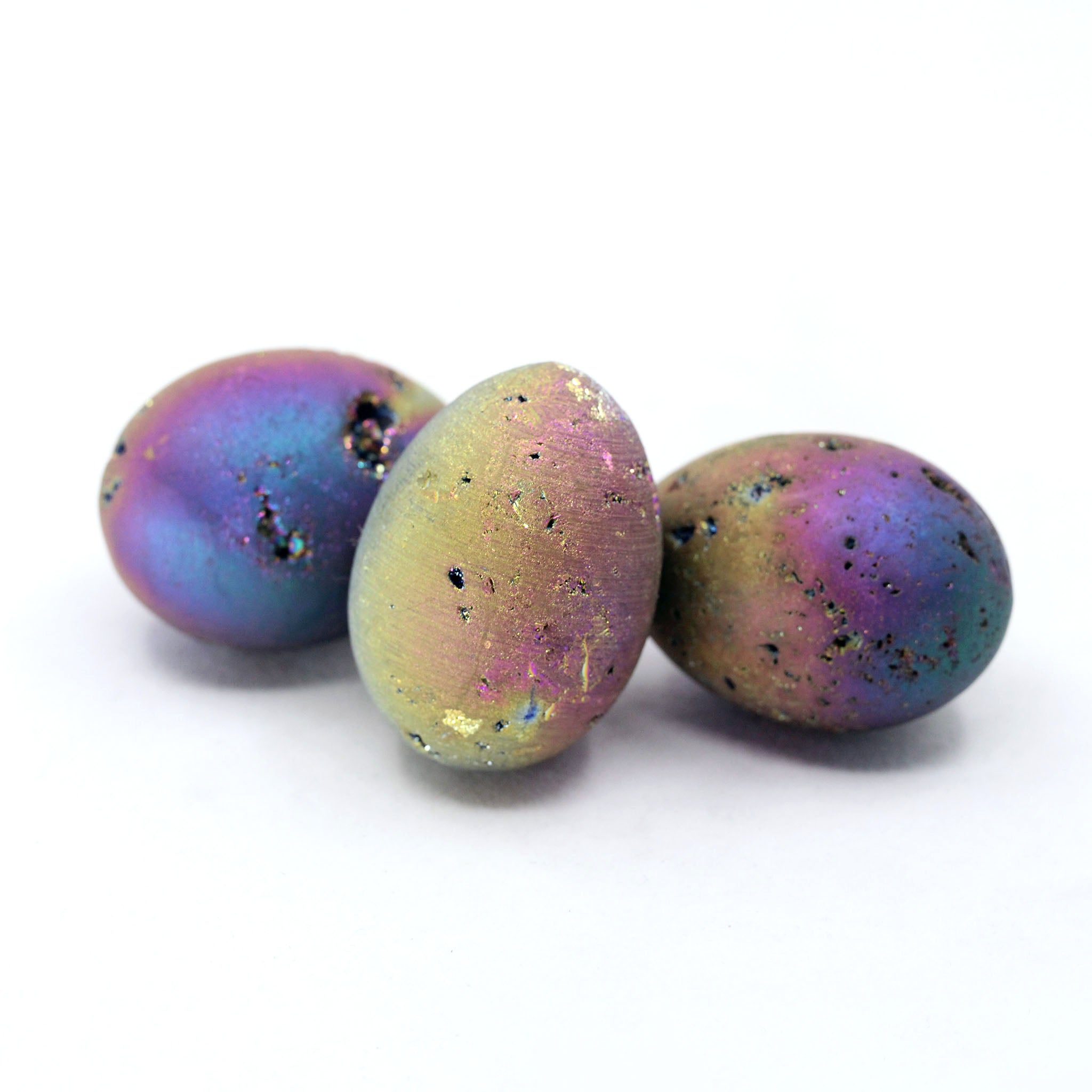 Rainbow Titanium Druzy Agate Geode Egg