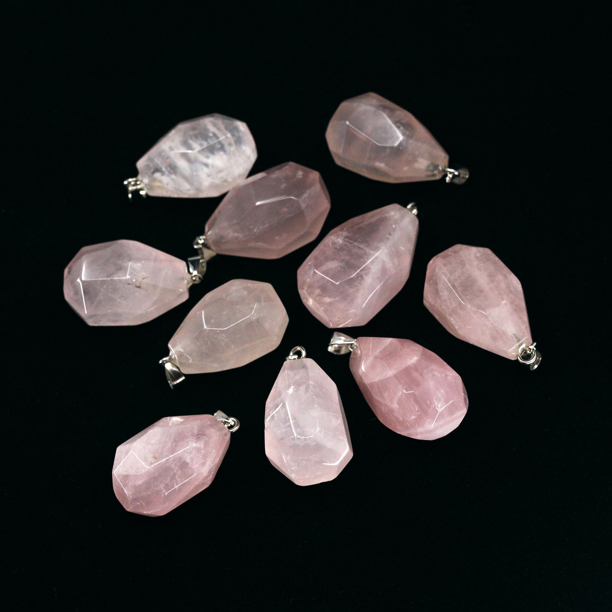 Freeform Faceted Teardrop Pendant - 10 Pcs