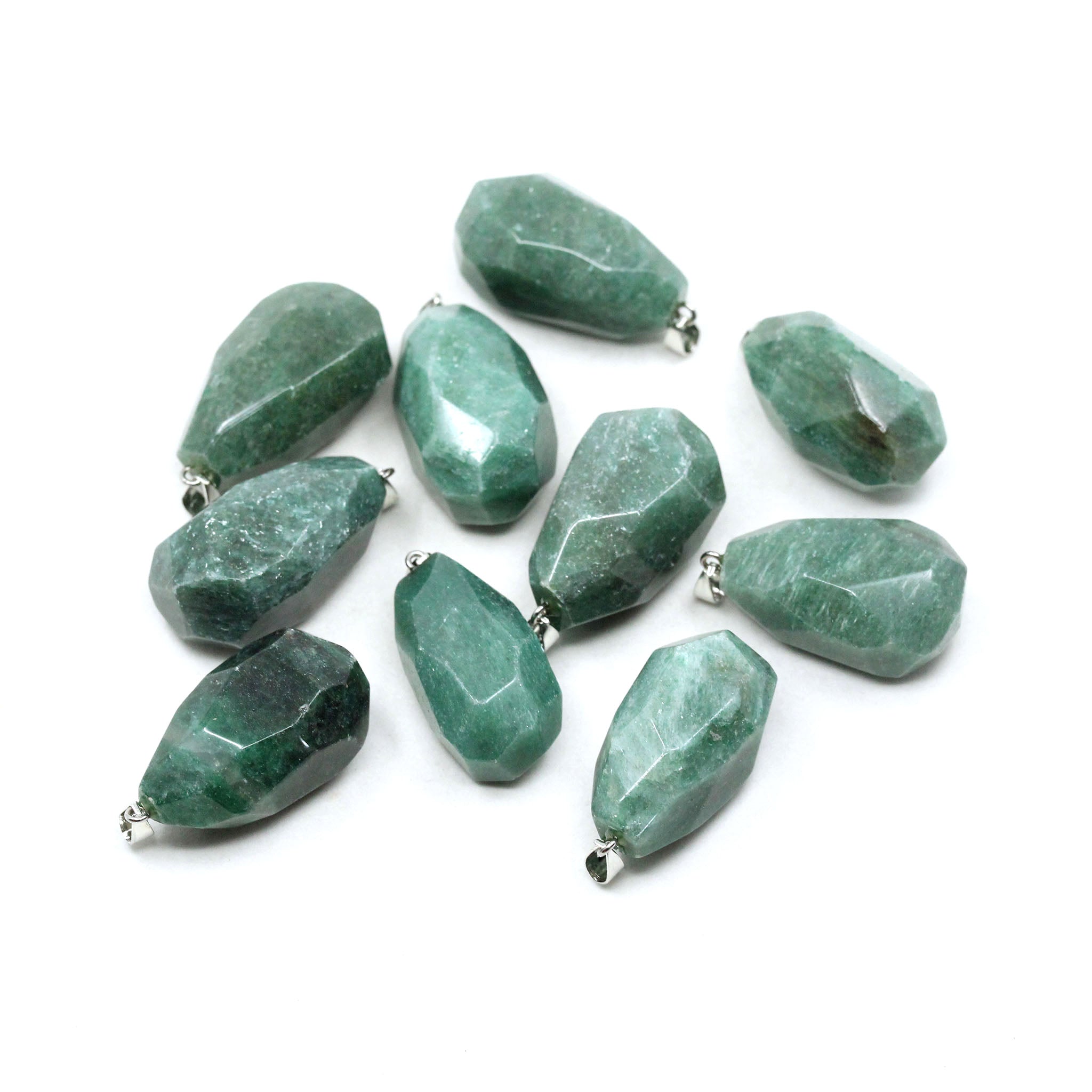 Freeform Faceted Teardrop Pendant - 10 Pcs
