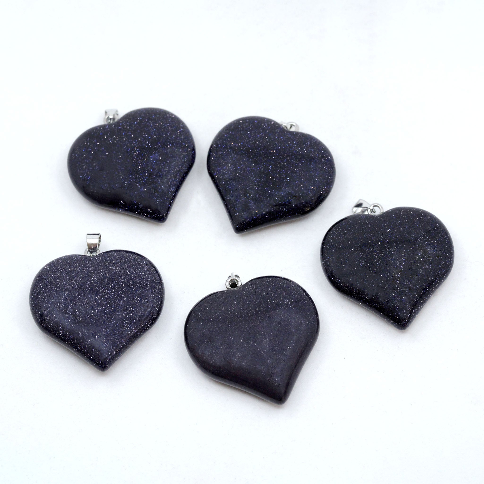 Heart Pendant 1.6 Inches - 5 Pcs
