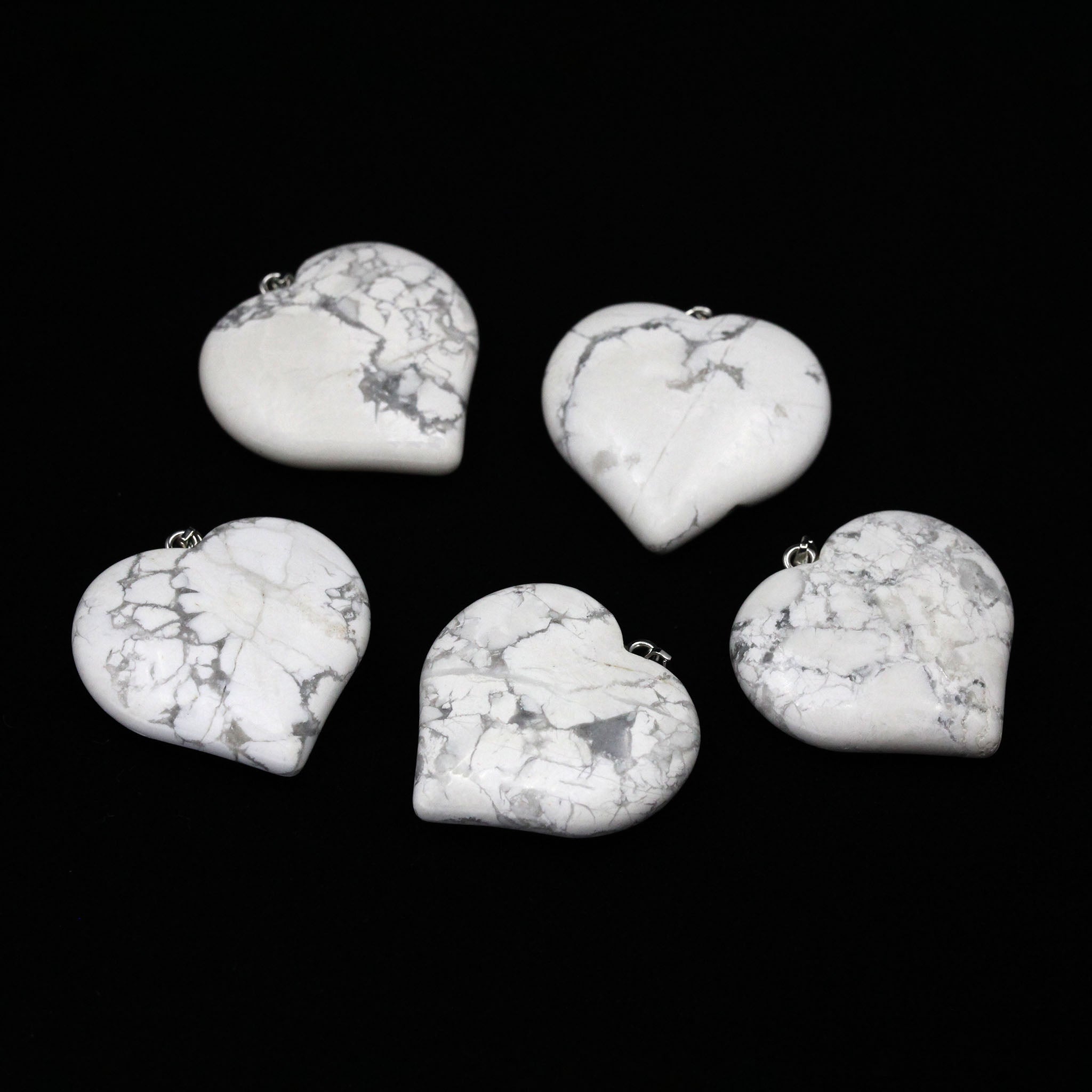 Heart Pendant 1.6 Inches - 5 Pcs