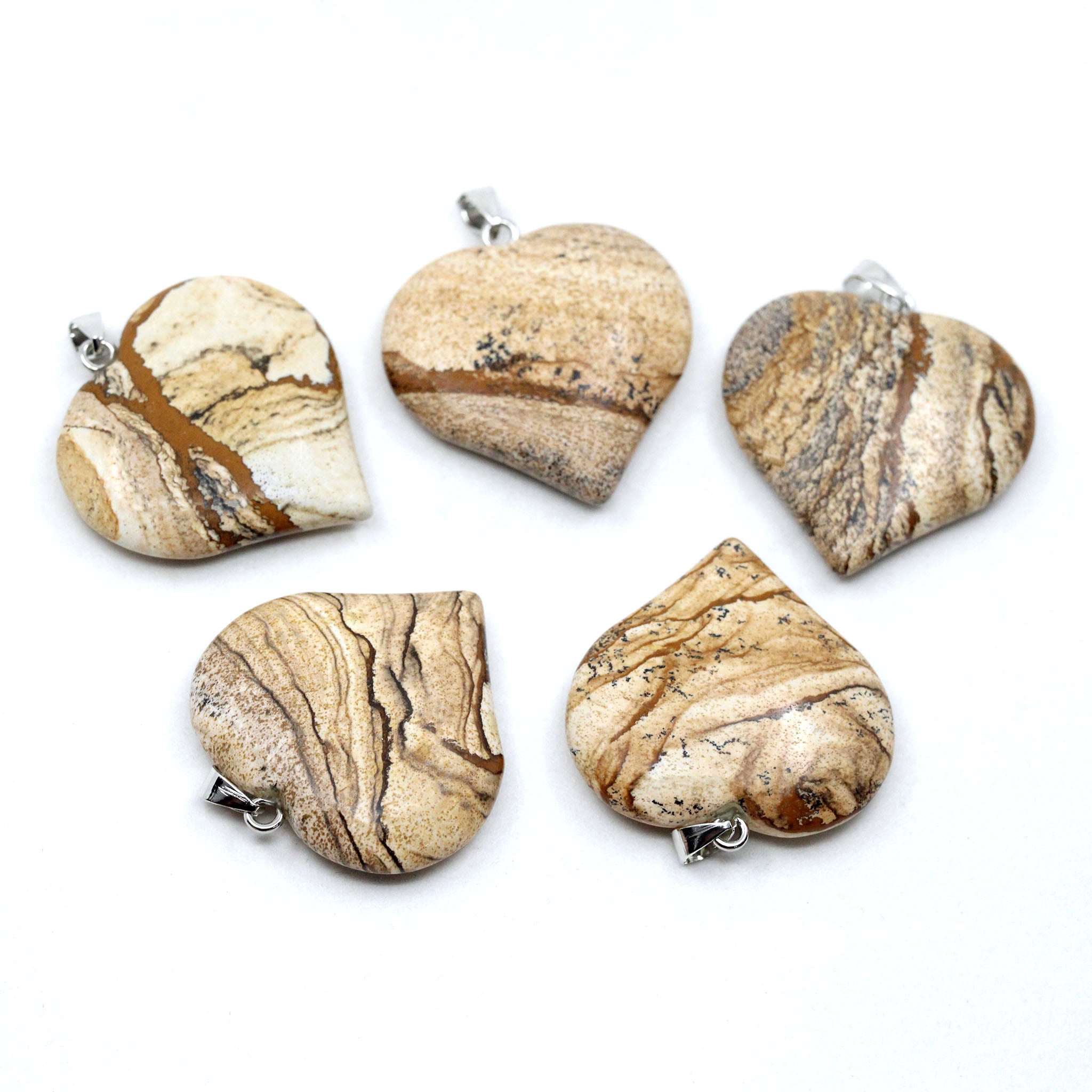 Heart Pendant 1.6 Inches - 5 Pcs