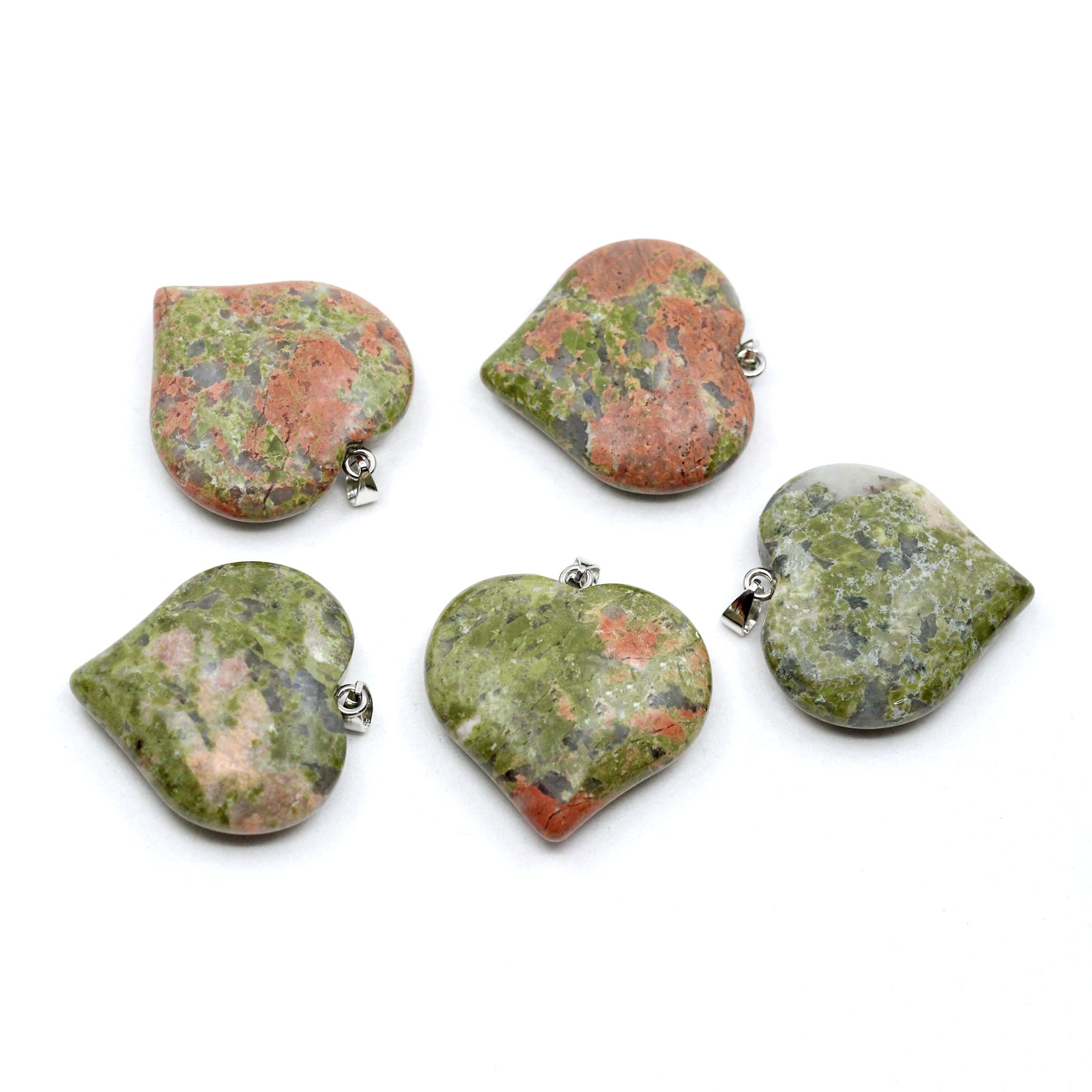 Heart Pendant 1.6 Inches - 5 Pcs