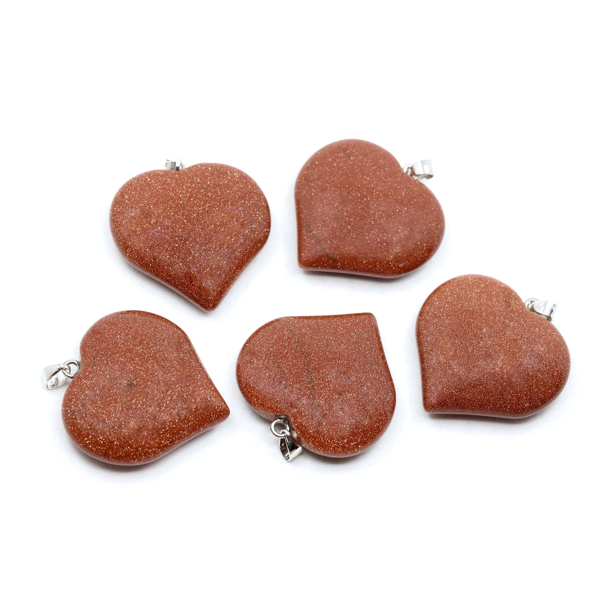 Heart Pendant 1.6 Inches - 5 Pcs