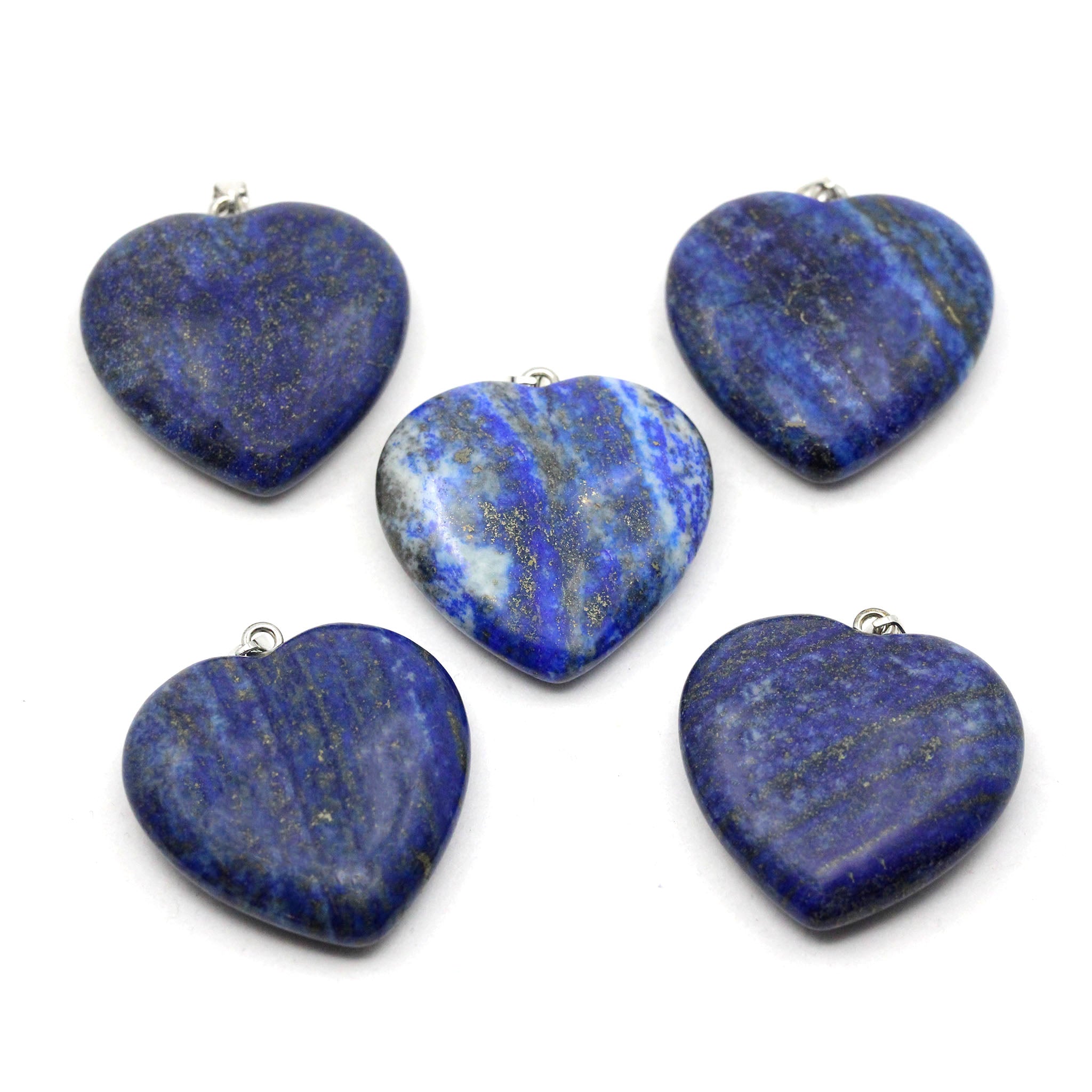 Heart Pendant 1.6 Inches - 5 Pcs