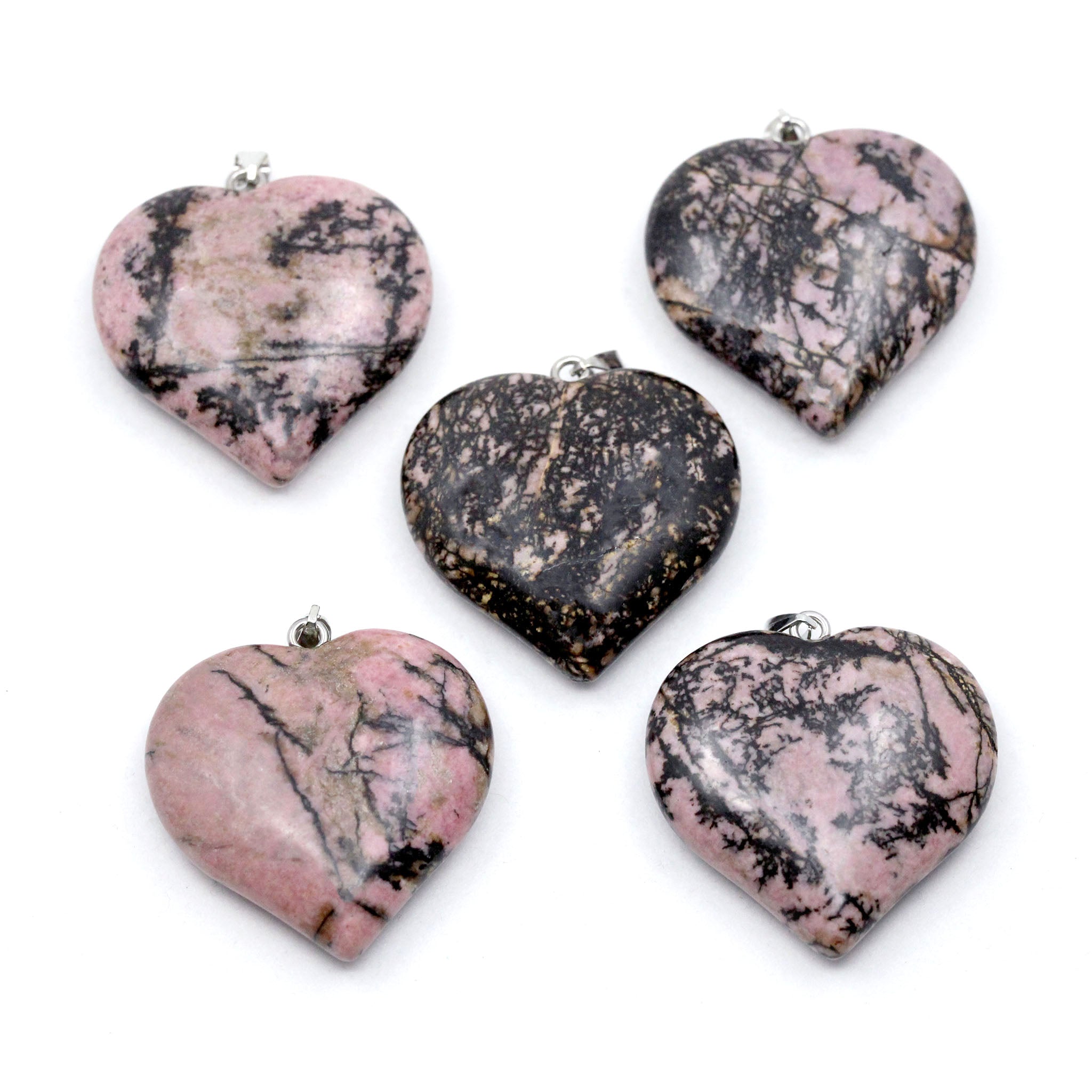 Heart Pendant 1.6 Inches - 5 Pcs