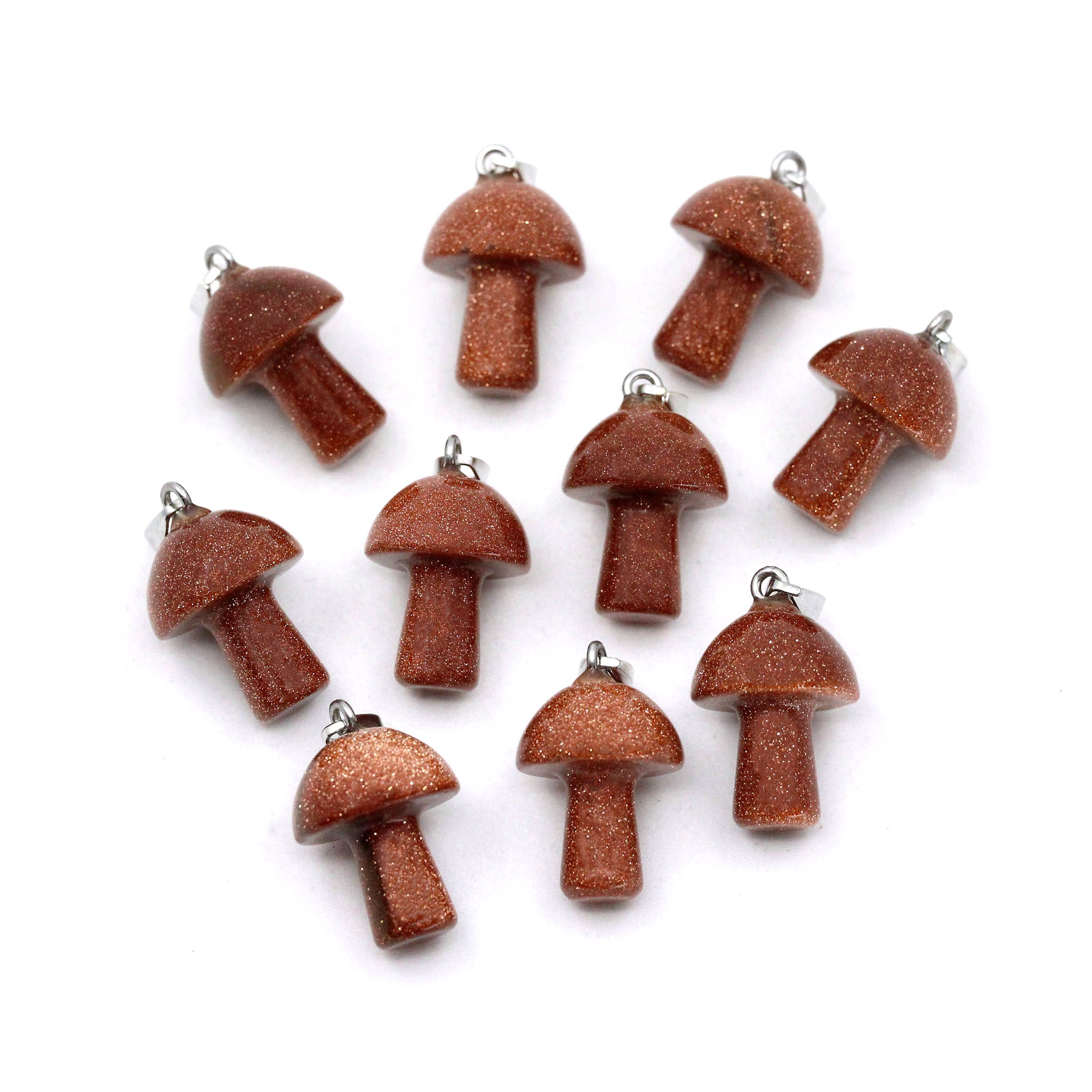 Mushroom Pendant - 10 Pcs
