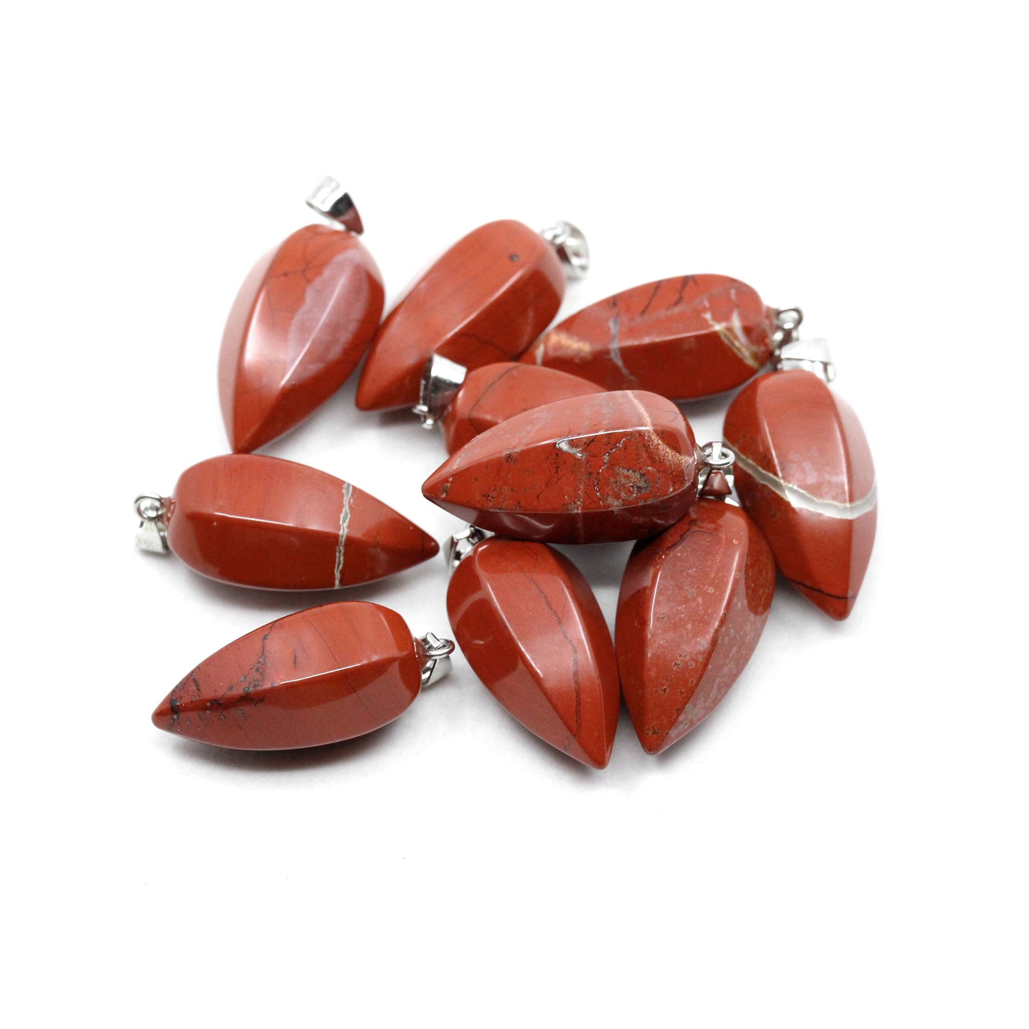 Faceted Teardrop Pendant - 10 Pcs