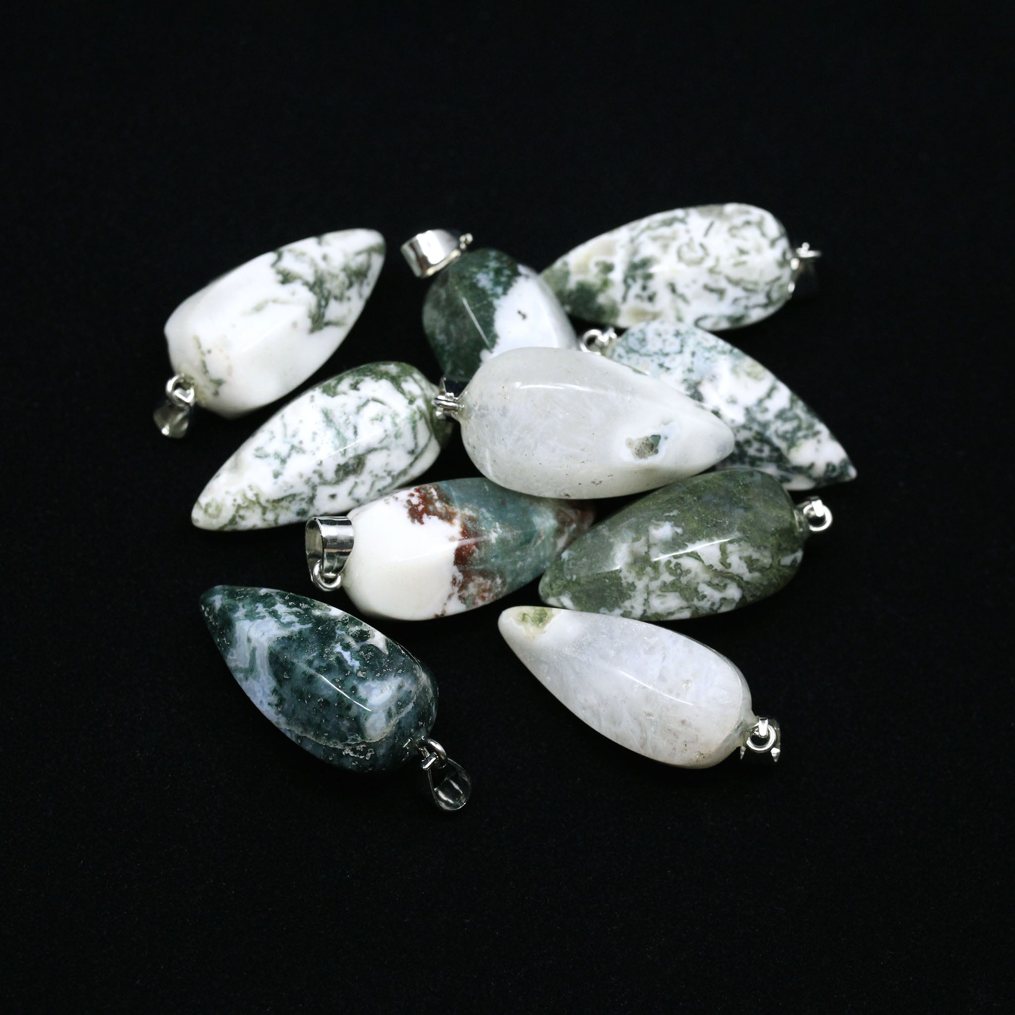 Faceted Teardrop Pendant - 10 Pcs