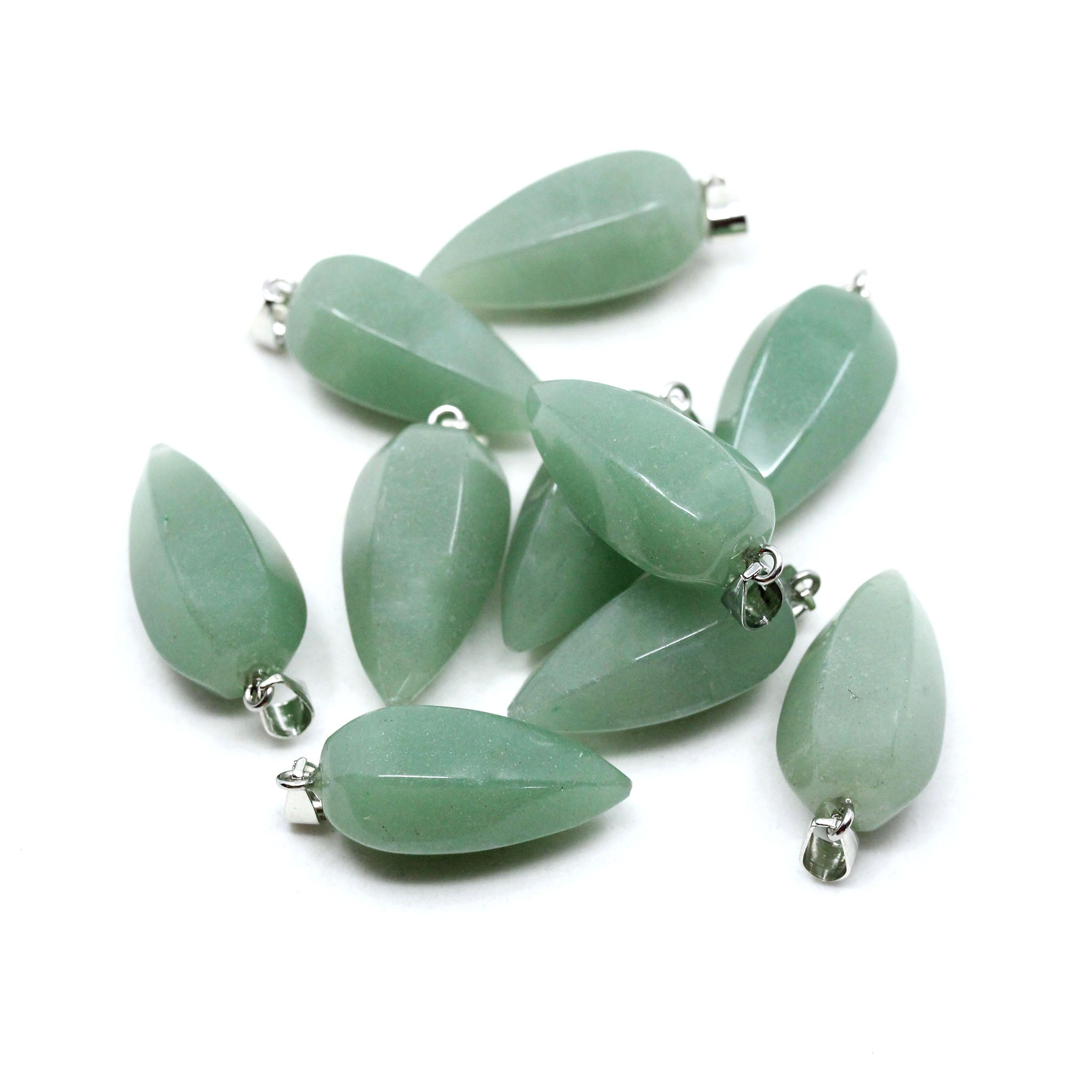 Faceted Teardrop Pendant - 10 Pcs