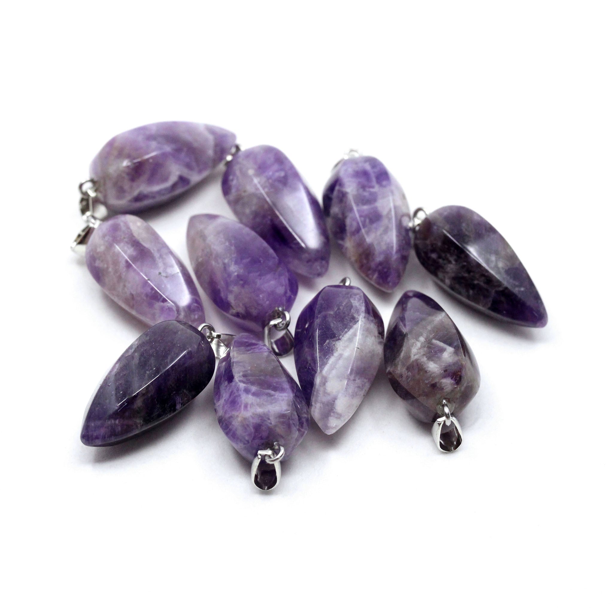 Faceted Teardrop Pendant - 10 Pcs
