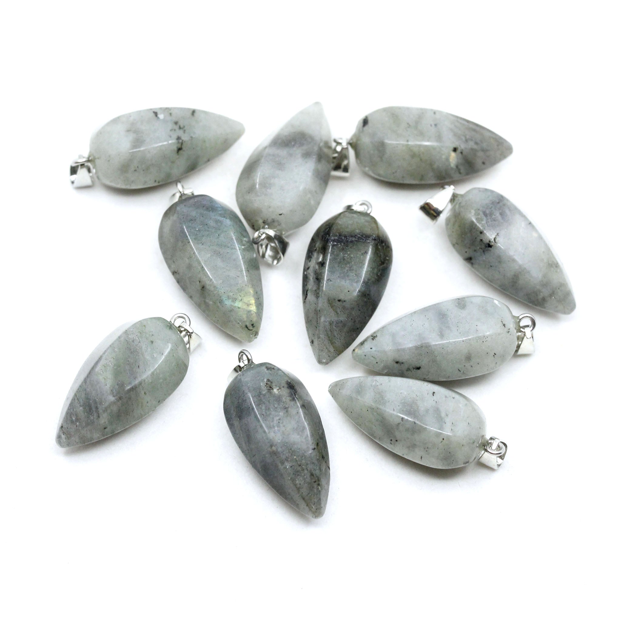 Faceted Teardrop Pendant - 10 Pcs