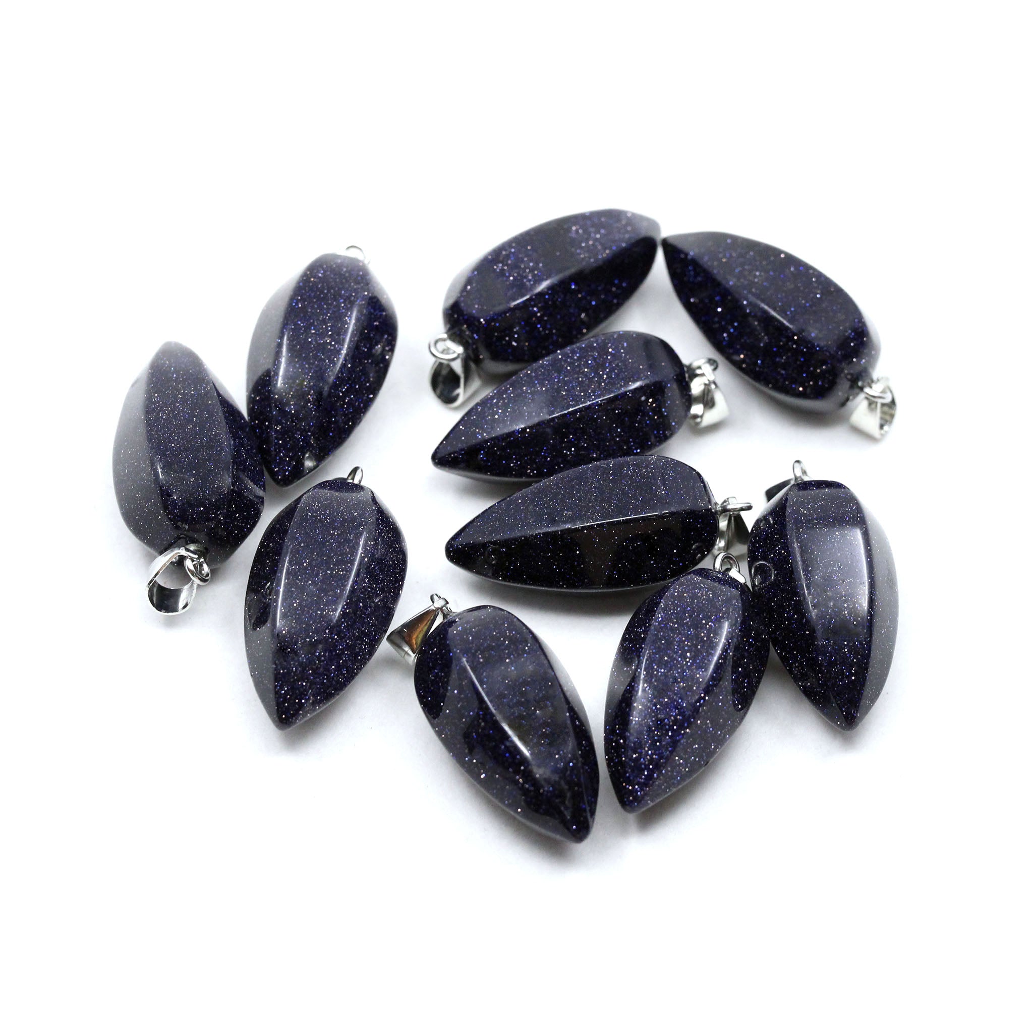 Faceted Teardrop Pendant - 10 Pcs
