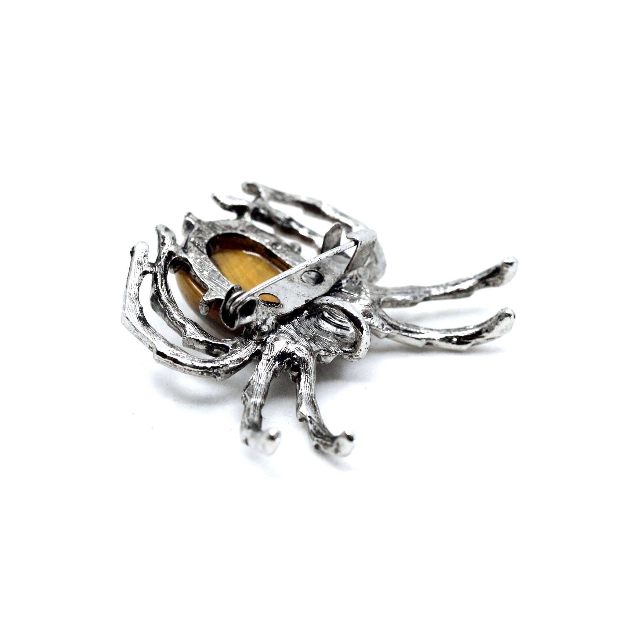Spider with Crystal Cabochon Pendant Brooch