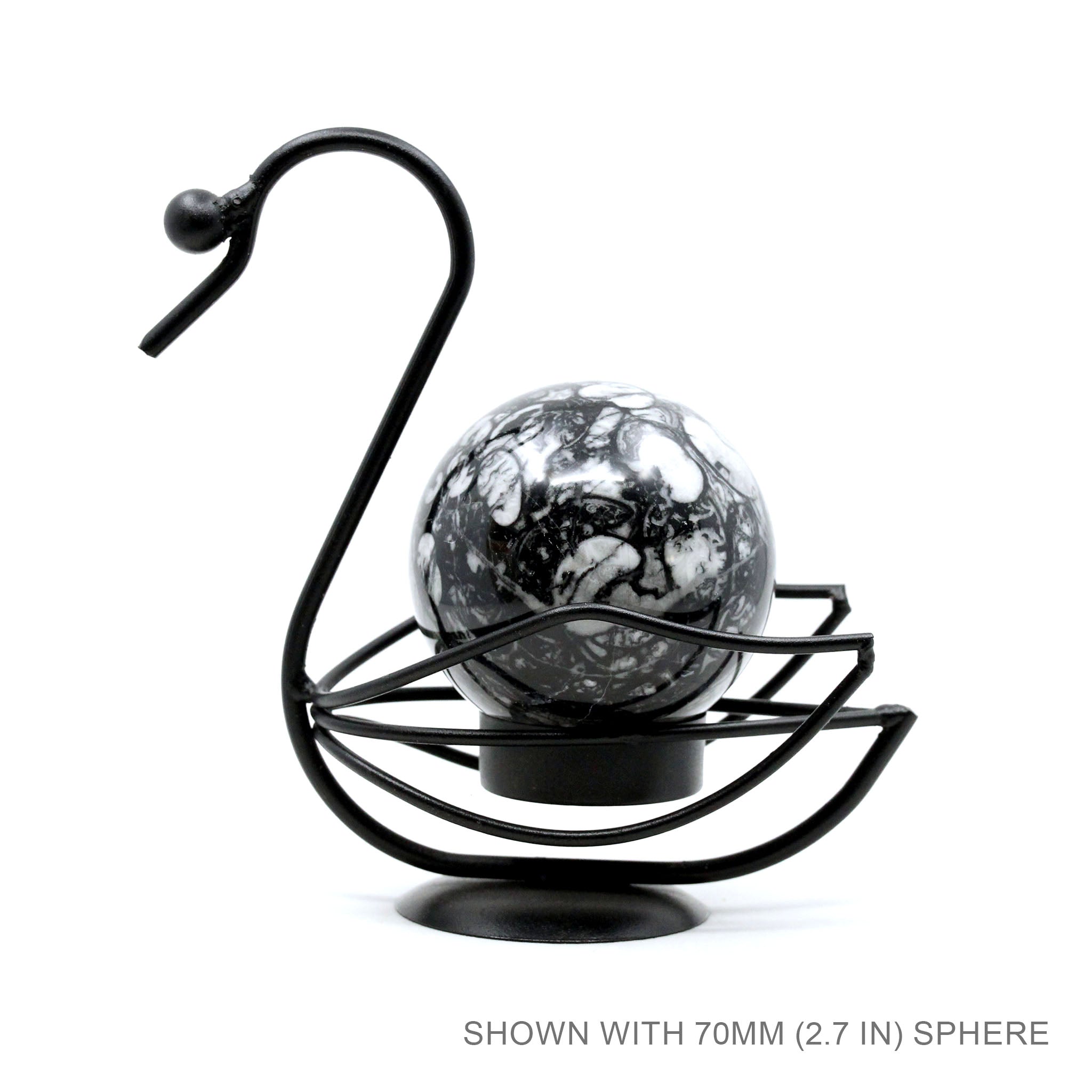 Wire Swan Sphere Display Stand