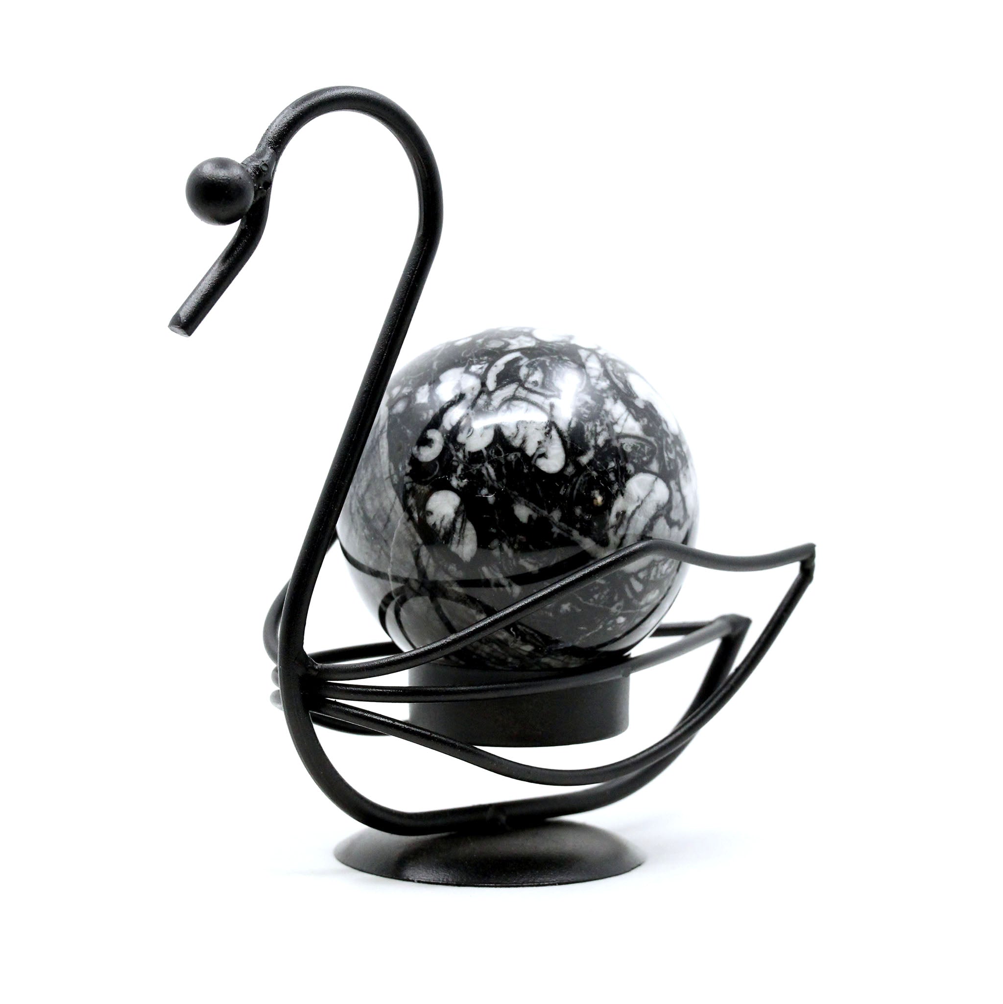 Wire Swan Sphere Display Stand
