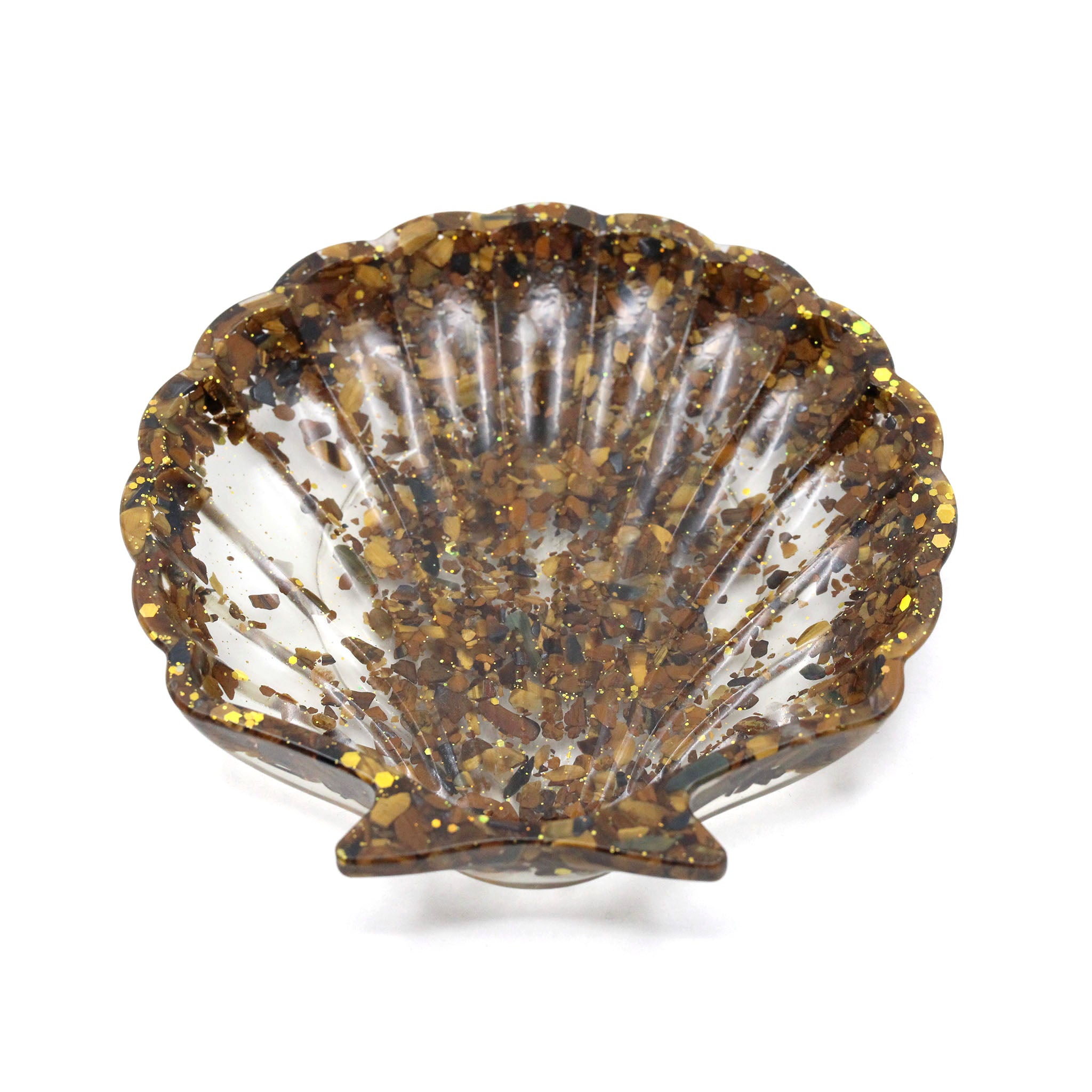 Crystal in Resin Seashell Tray