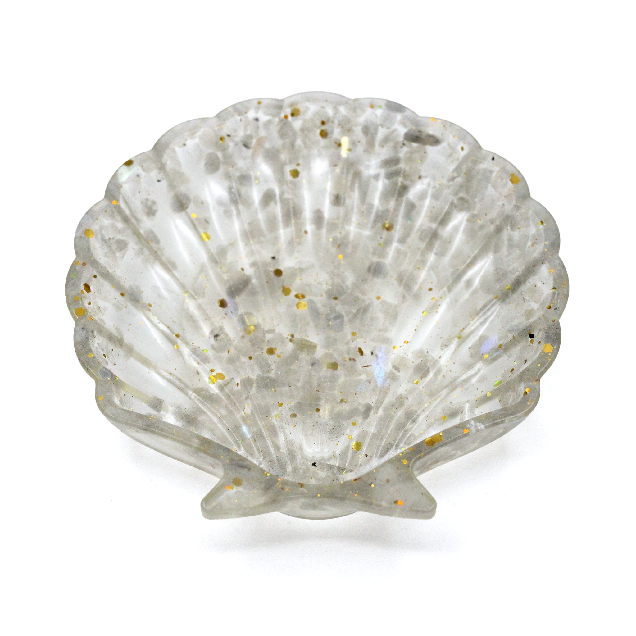 Crystal in Resin Seashell Tray