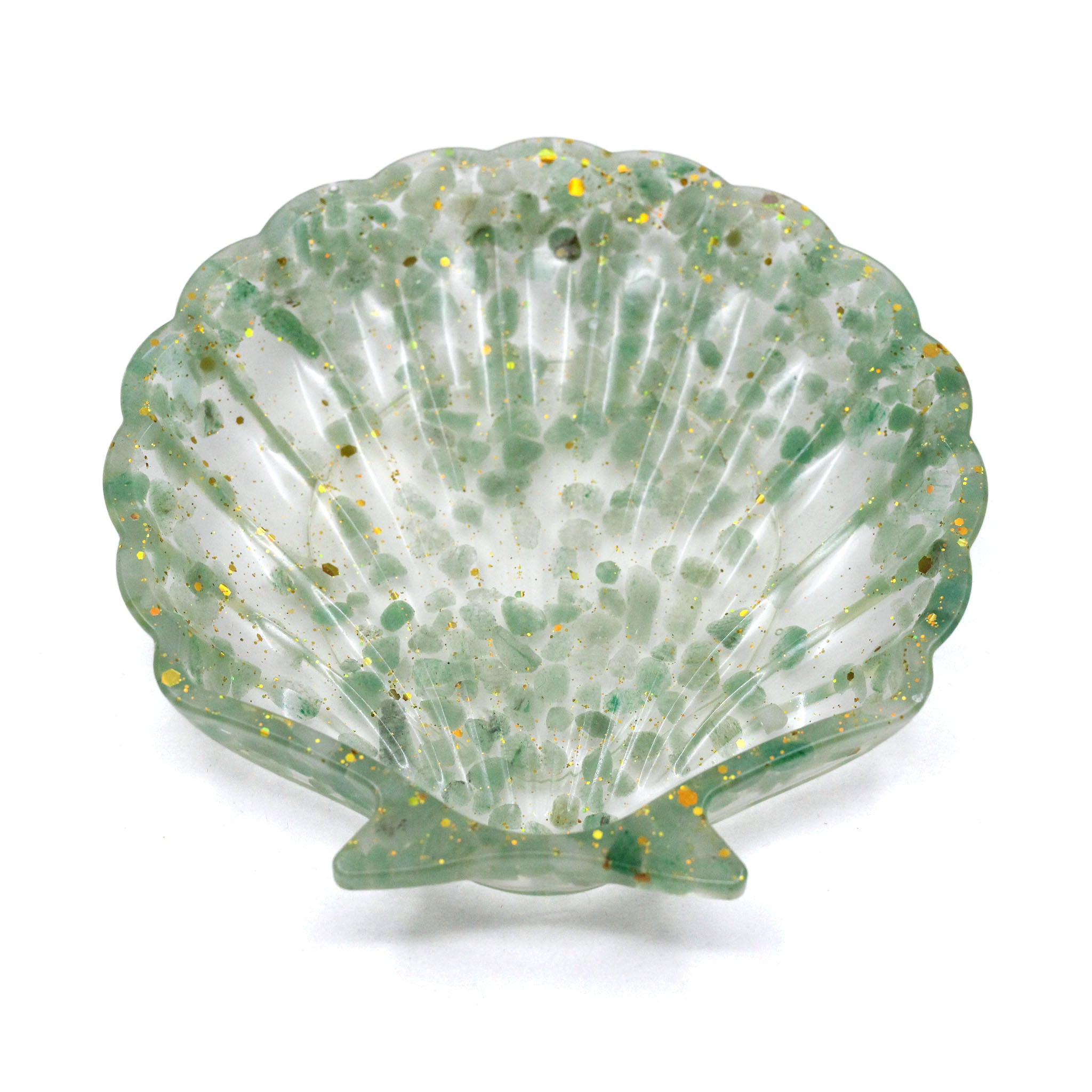 Crystal in Resin Seashell Tray