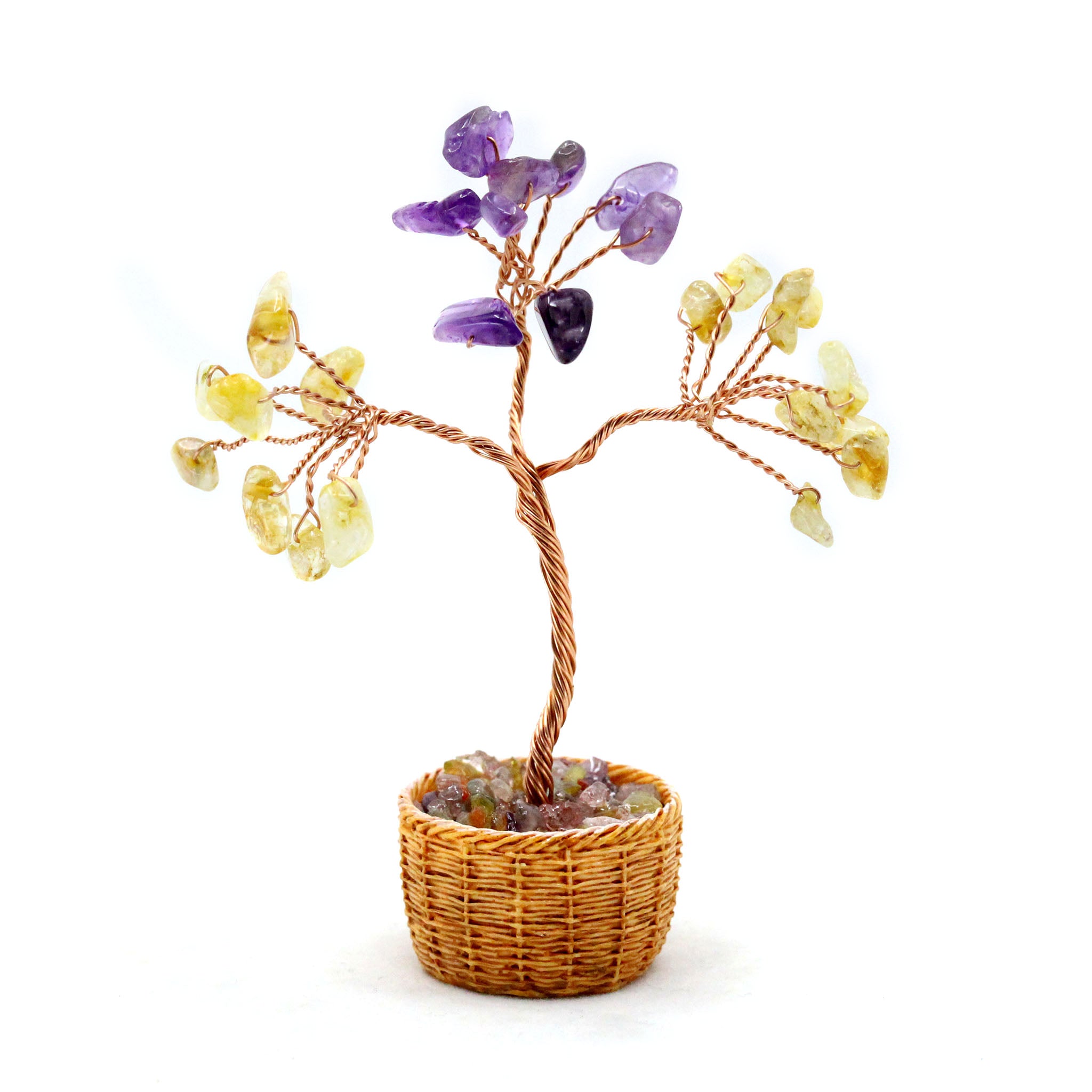 Gem Tree in Round Basket