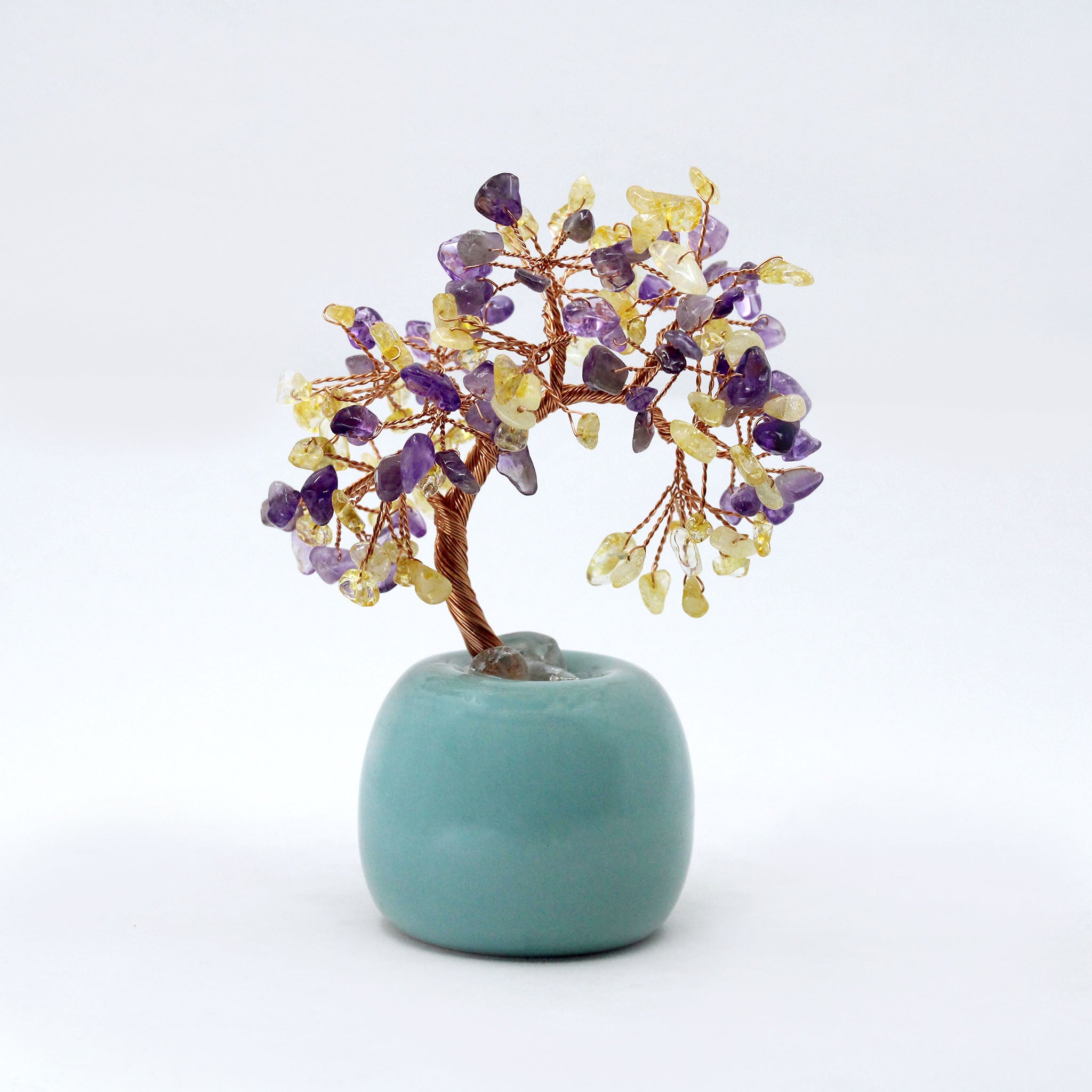 Wire Gem Tree on Round Base