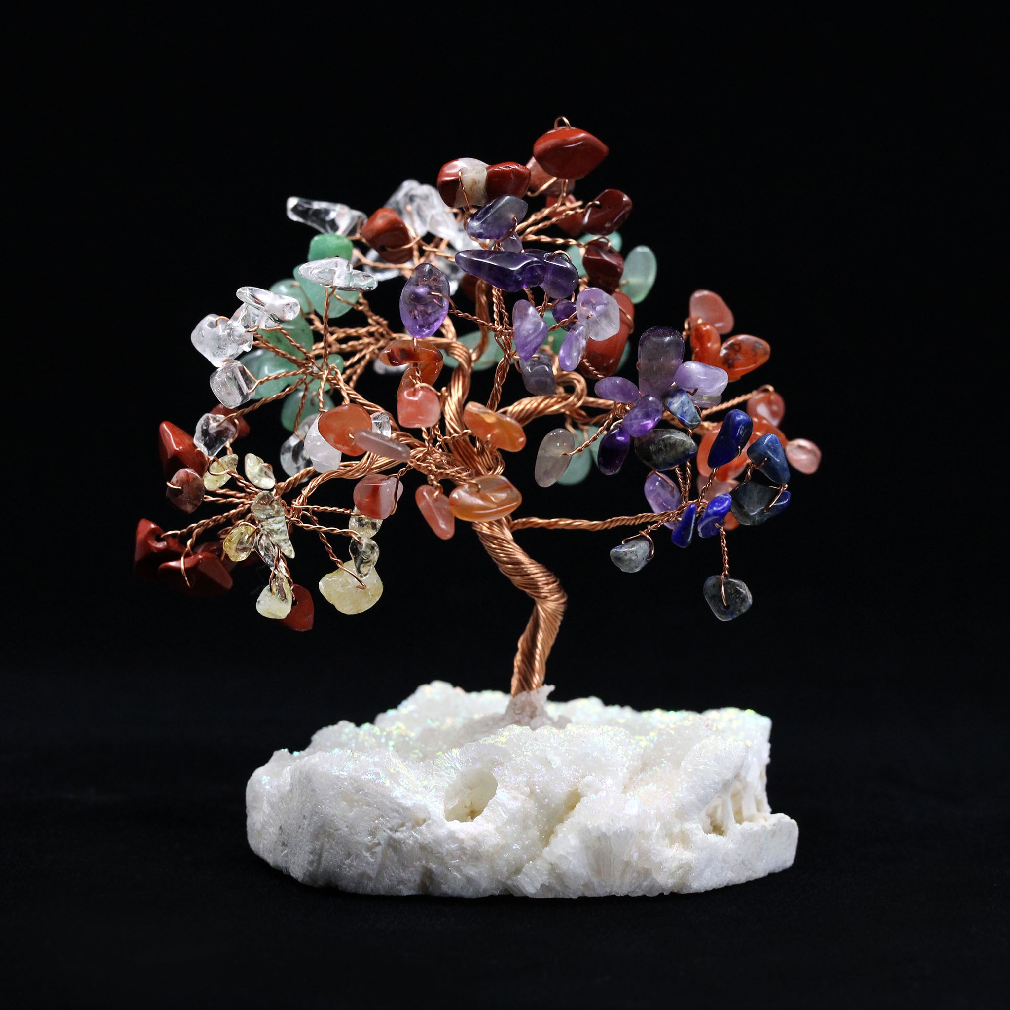 Wire Gem Tree on Quartz Cluster