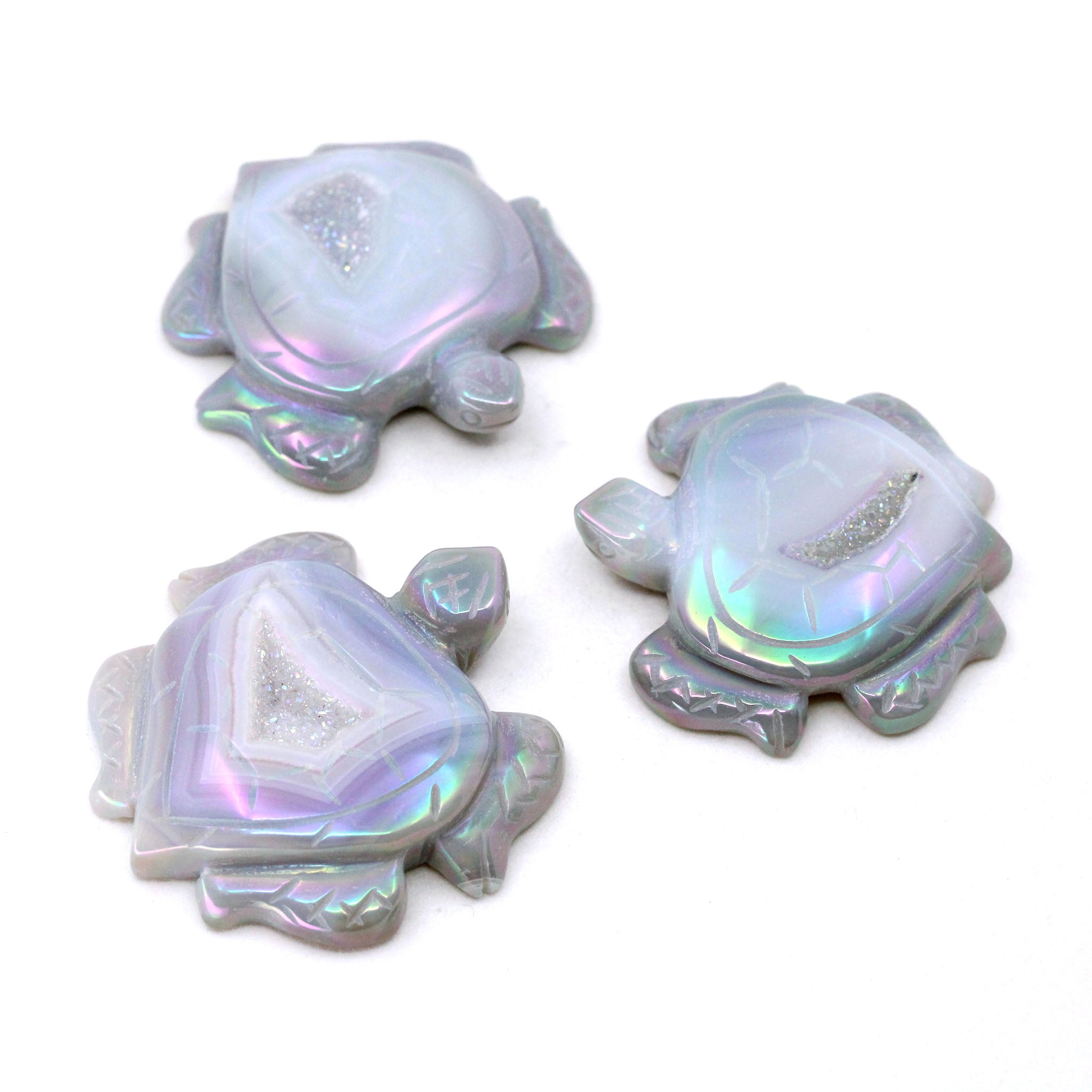 Druzy Aura Agate Sea Turtle