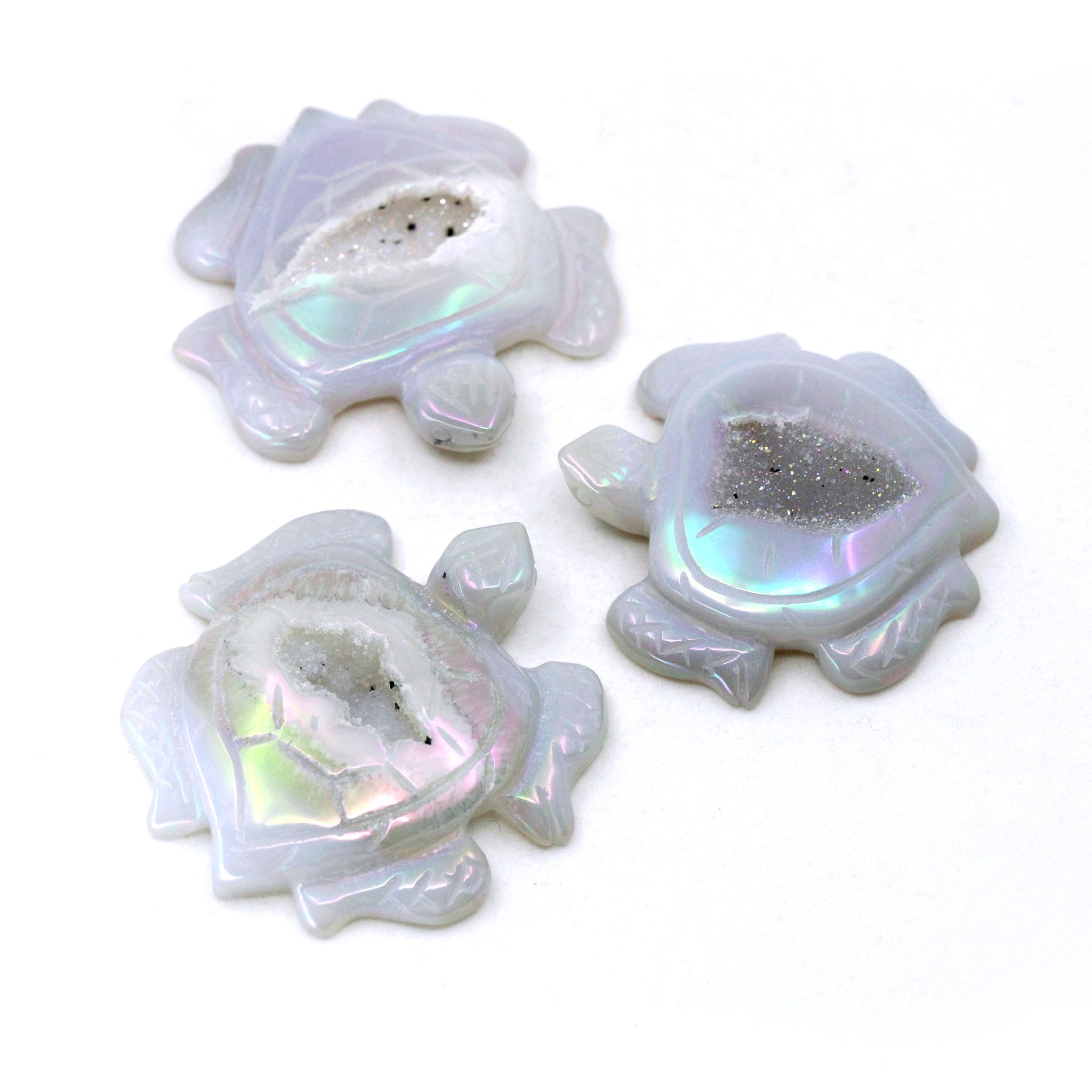Druzy Aura Agate Sea Turtle