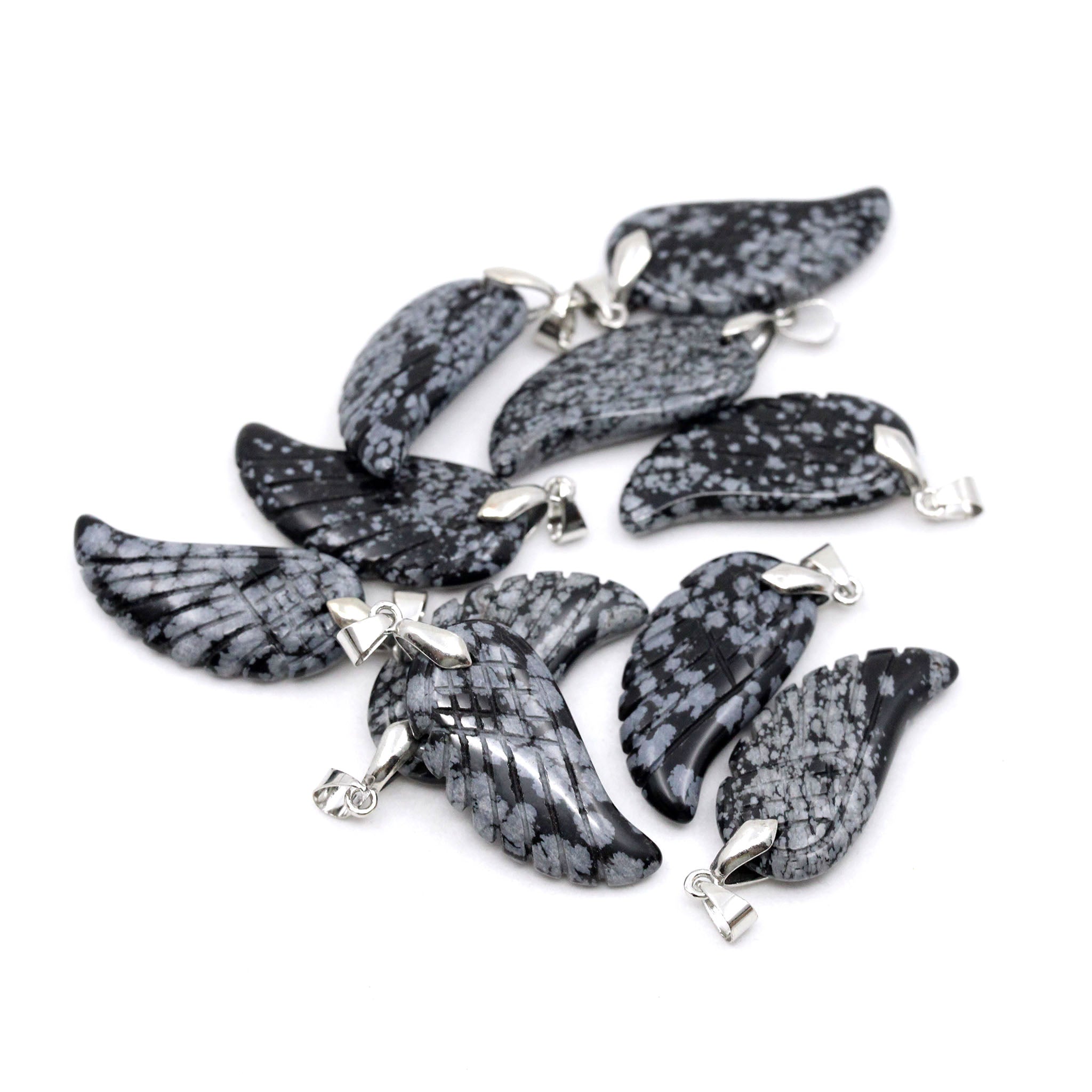 Puffy Wing Pendant 1.4 Inches - 10 Pcs